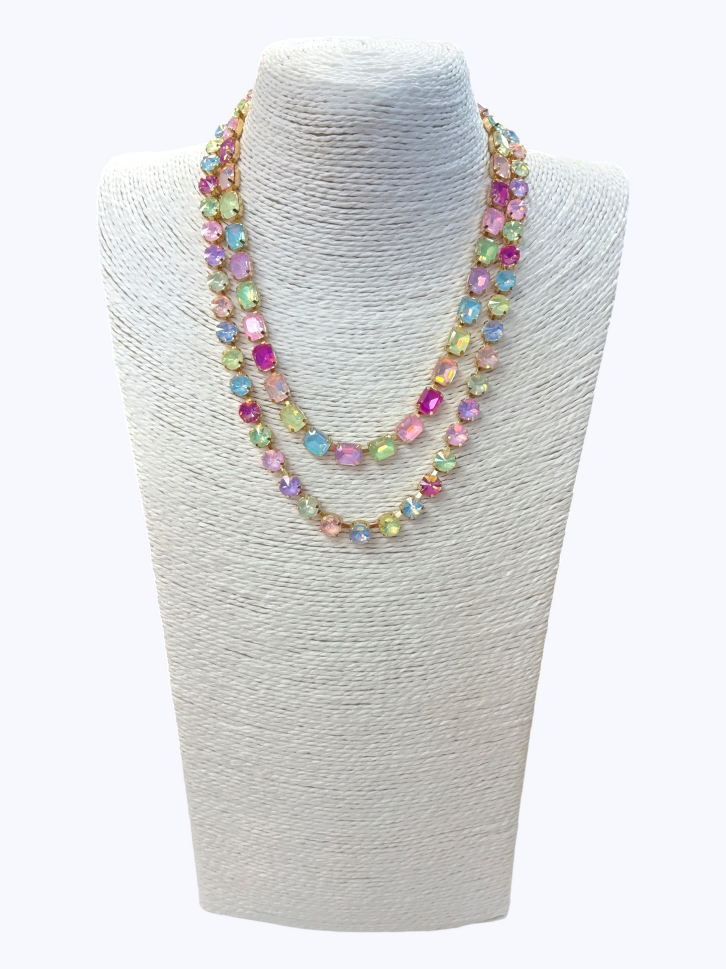 Multicolor Crystal Layered Necklace | N5386