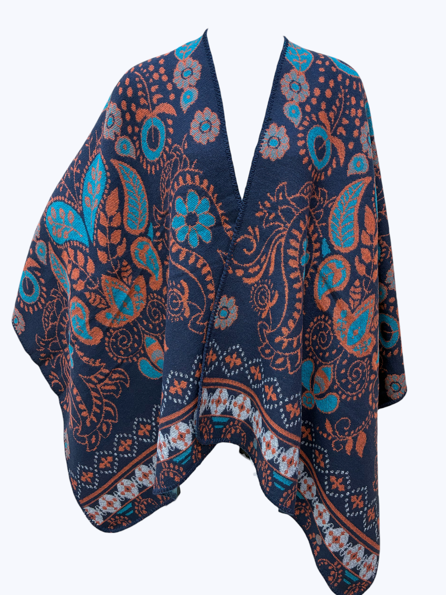 Paisley Pattern Poncho | PC113