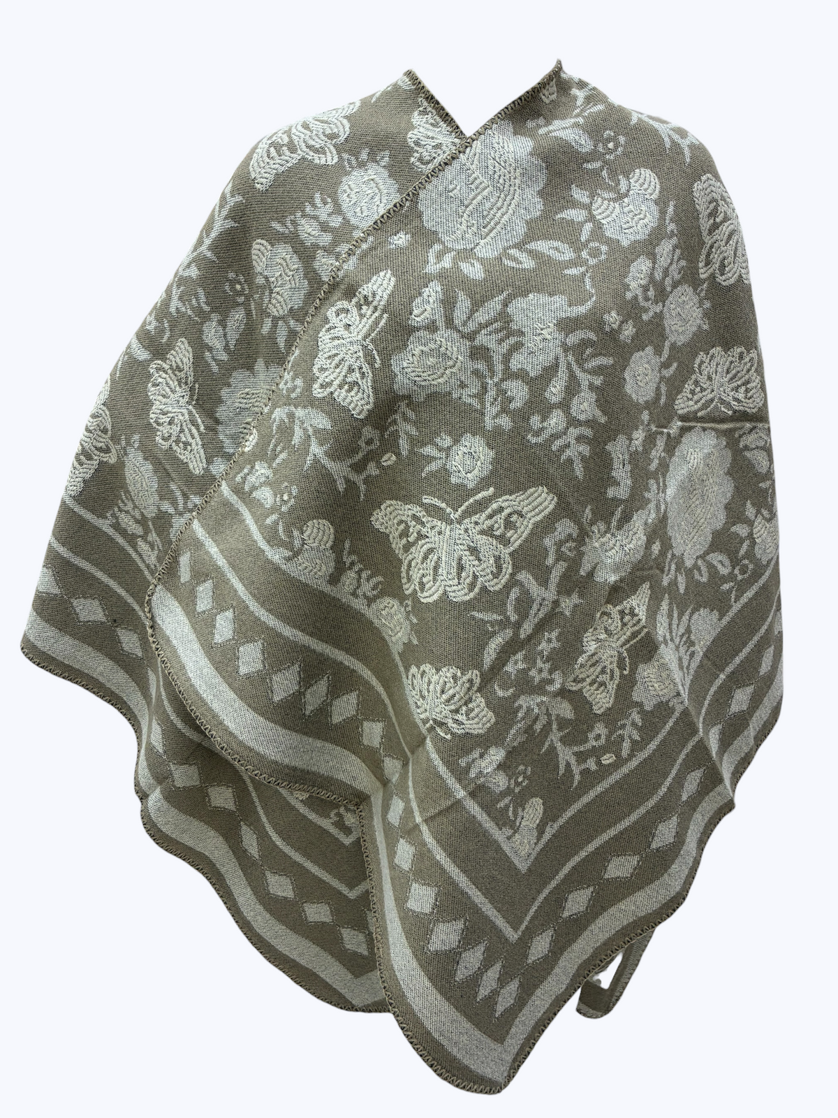 Woven Floral Poncho | PC121