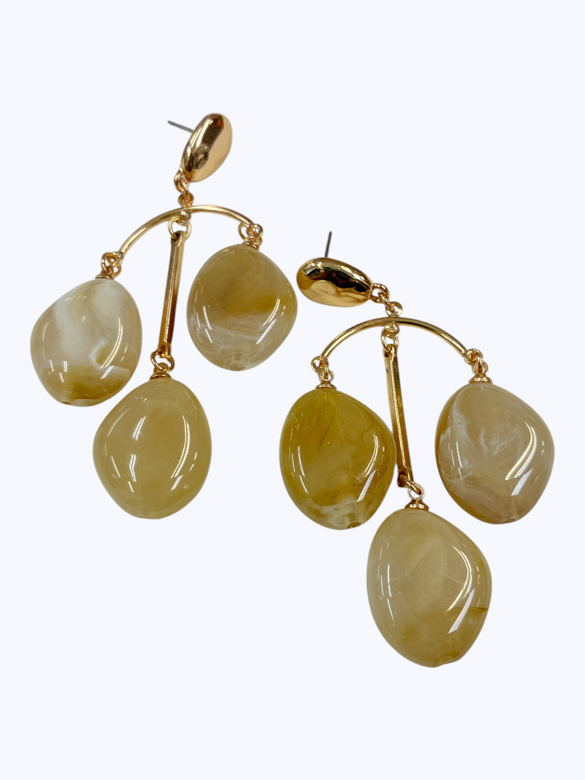 Triple Bead Drop Earrings | E2643