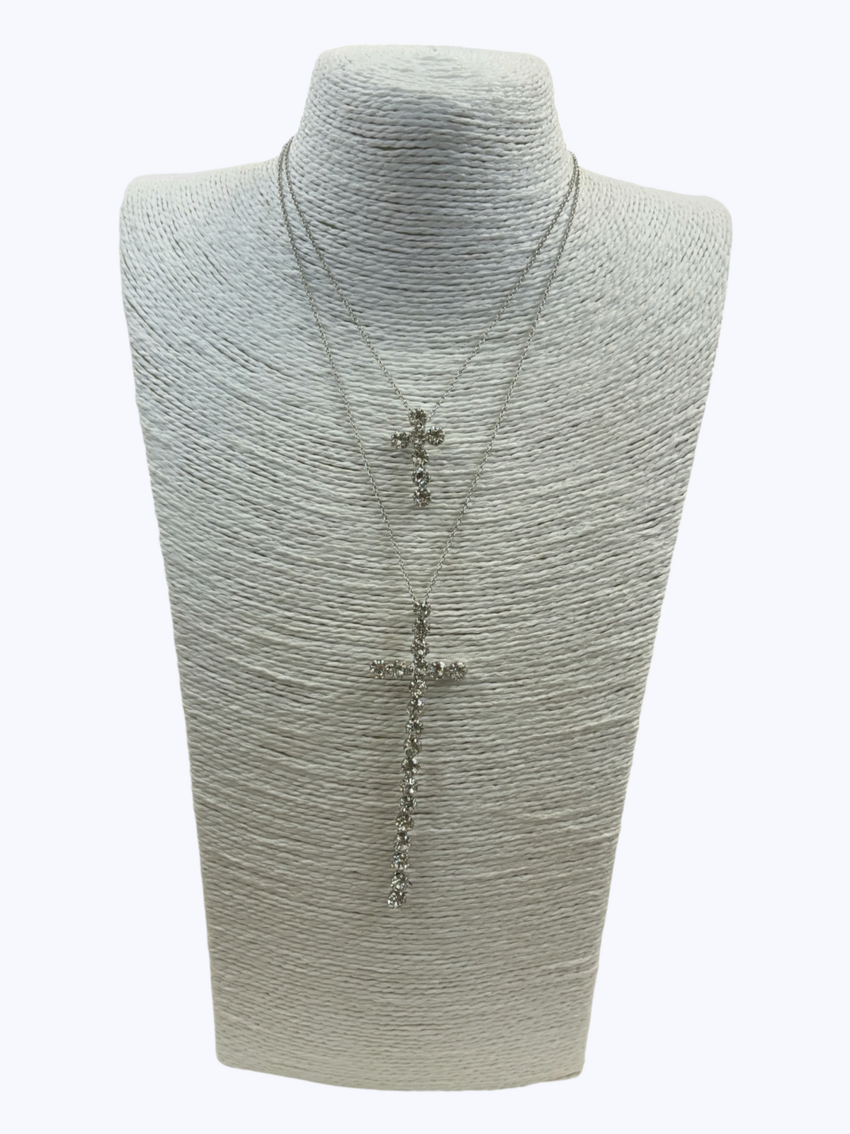 Rhinestones Cross Pendant Layered Necklace | N0036
