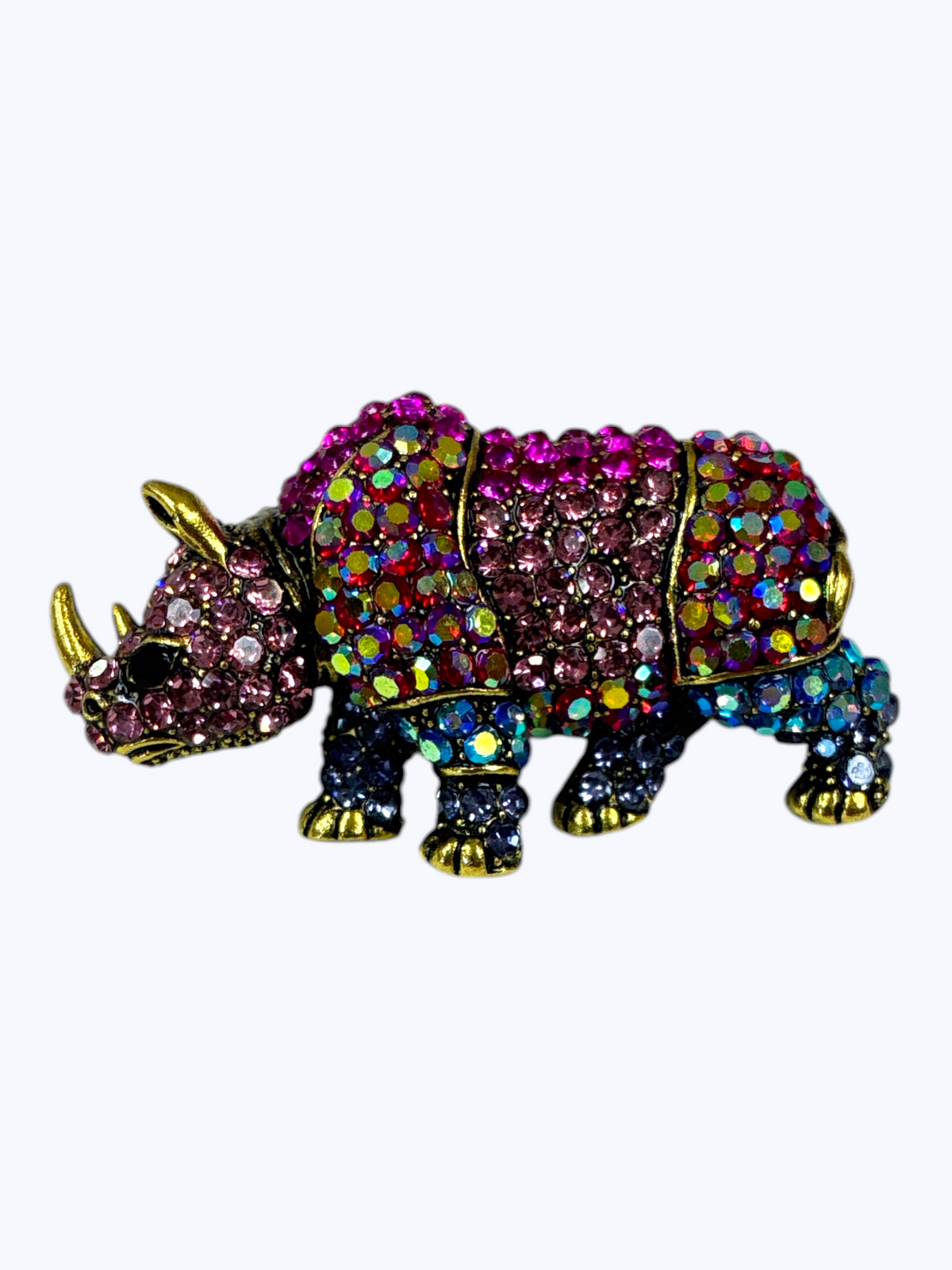 Rhinestone Rhinoceros Brooch | BR0501