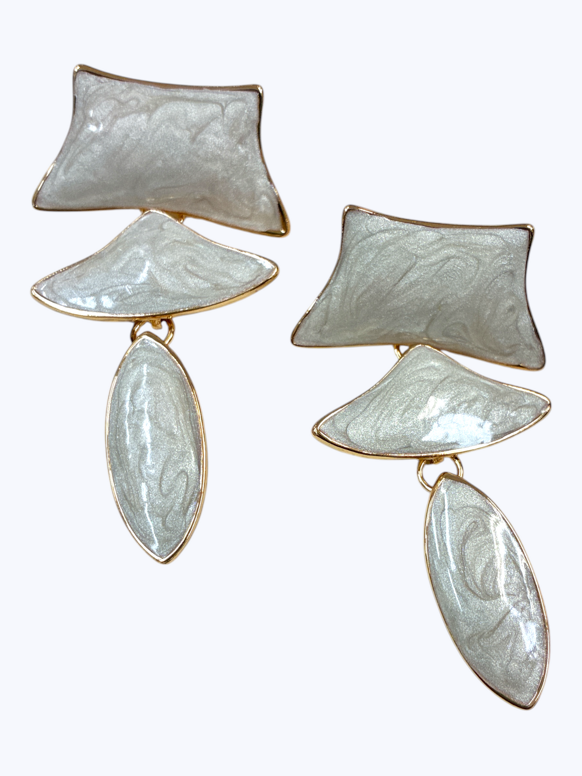 Three-Tier Geometric Dangle Earrings | E2679
