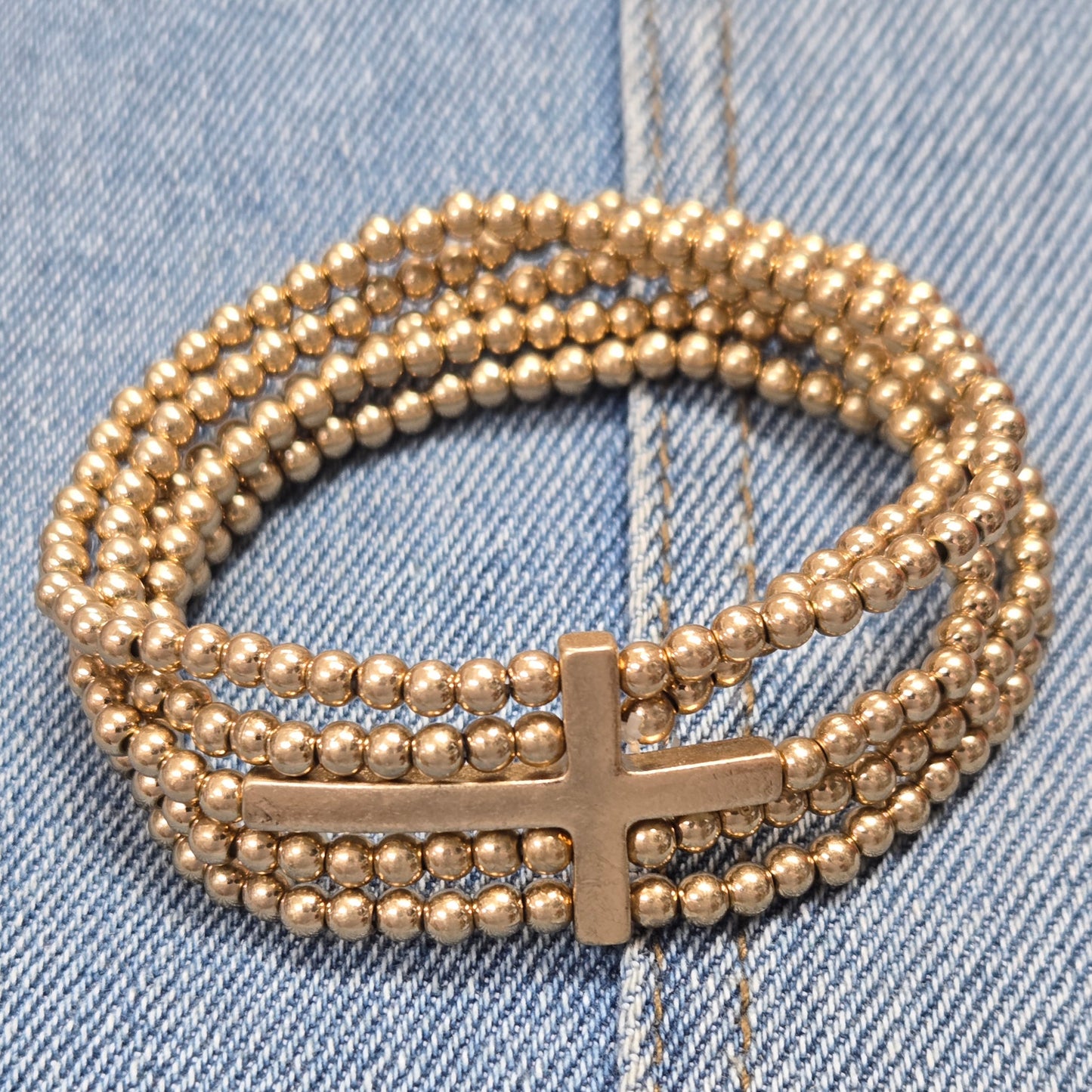 B0210 QB2173 Cross Stretchable Bracelet