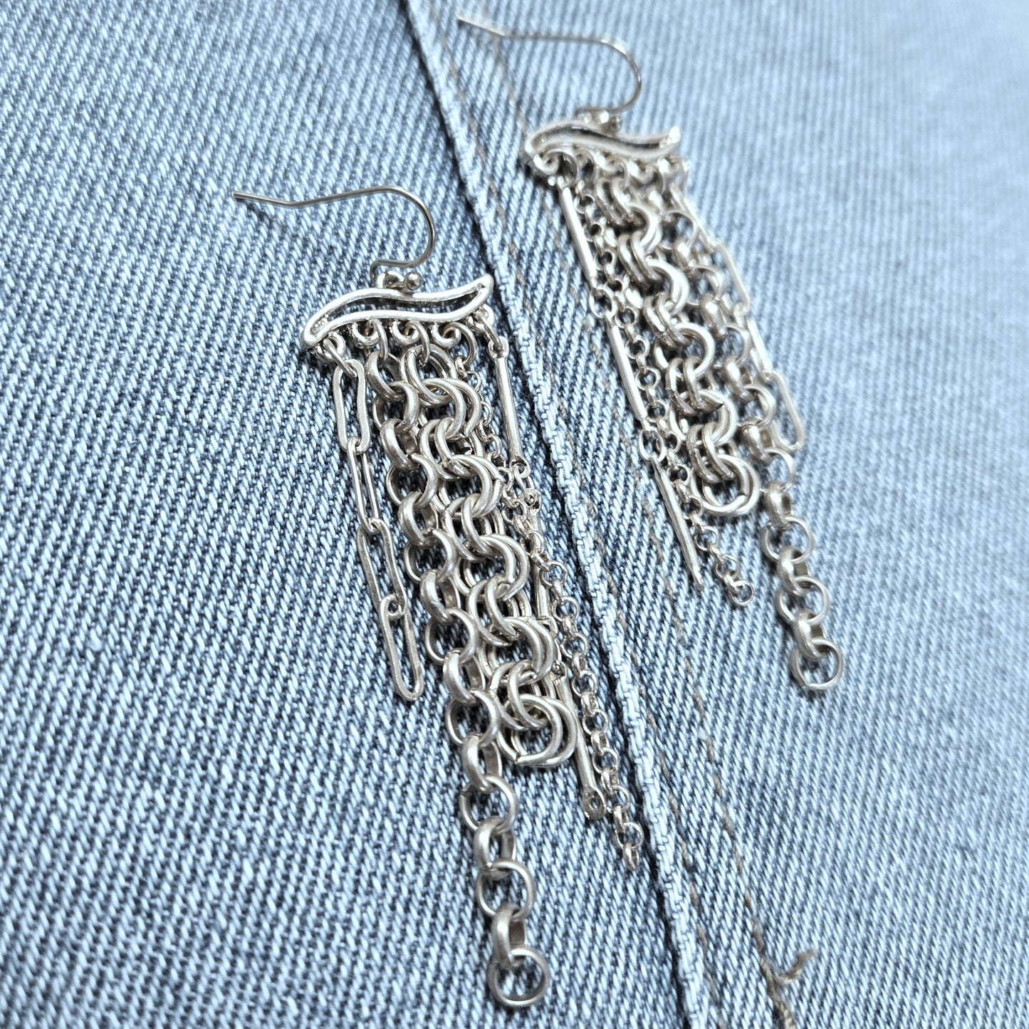 E1017 QE1691 Chain Tassel Drop Dangle Hook Earrings