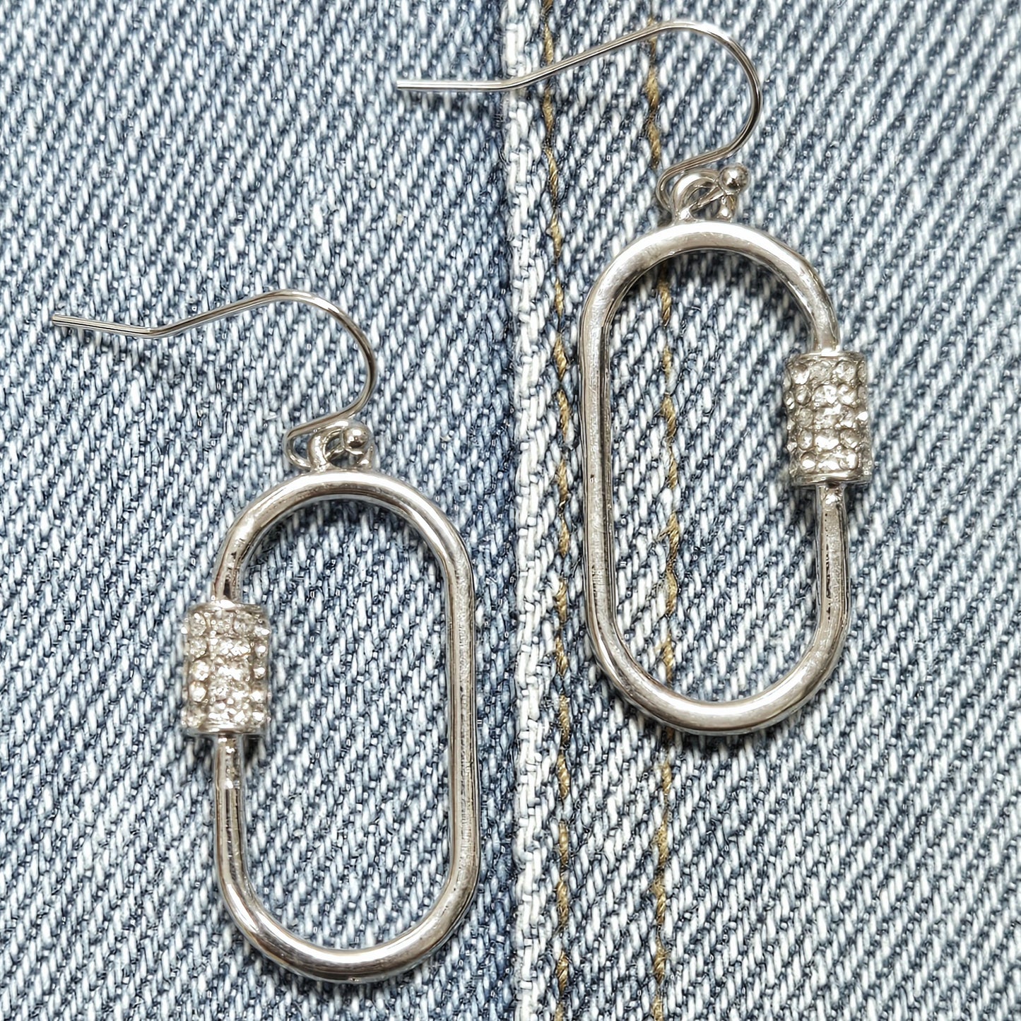 E1122 QE1727 Carabiners Key Clip Design Drop Dangle Hook Earrings