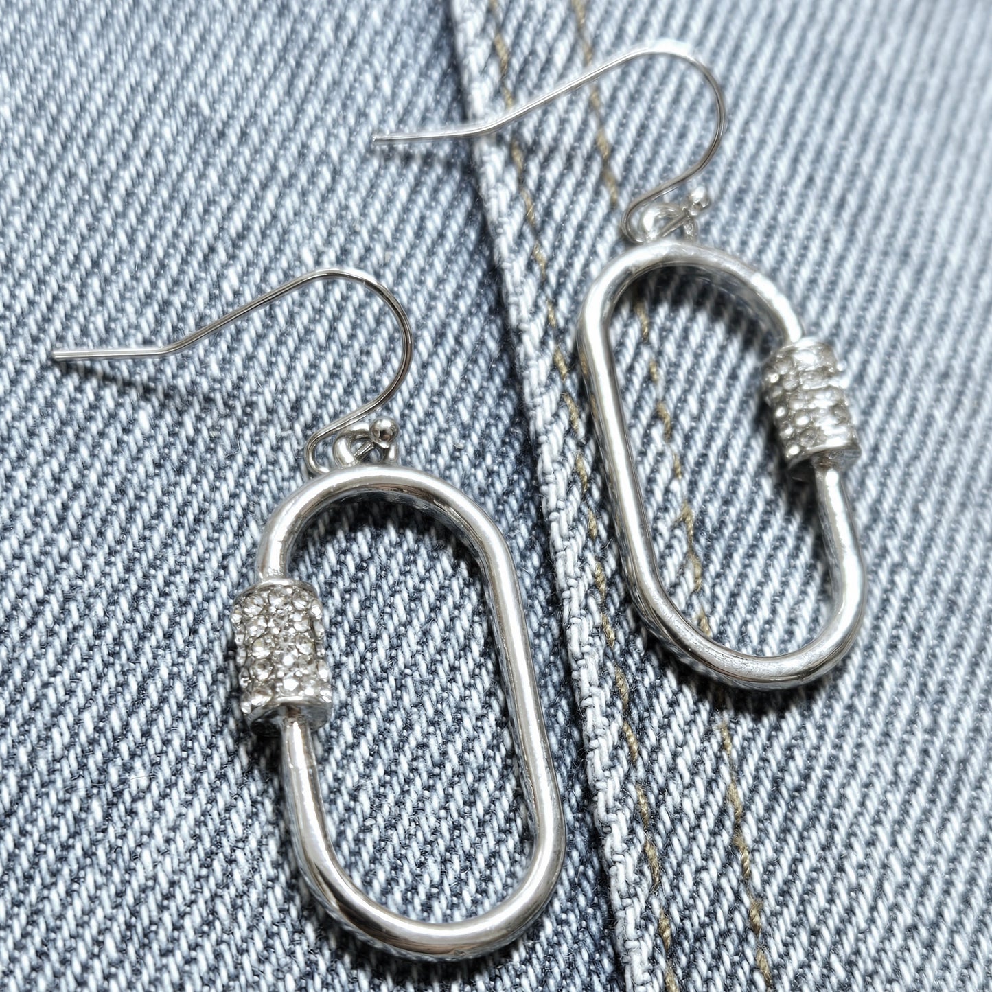 E1122 QE1727 Carabiners Key Clip Design Drop Dangle Hook Earrings