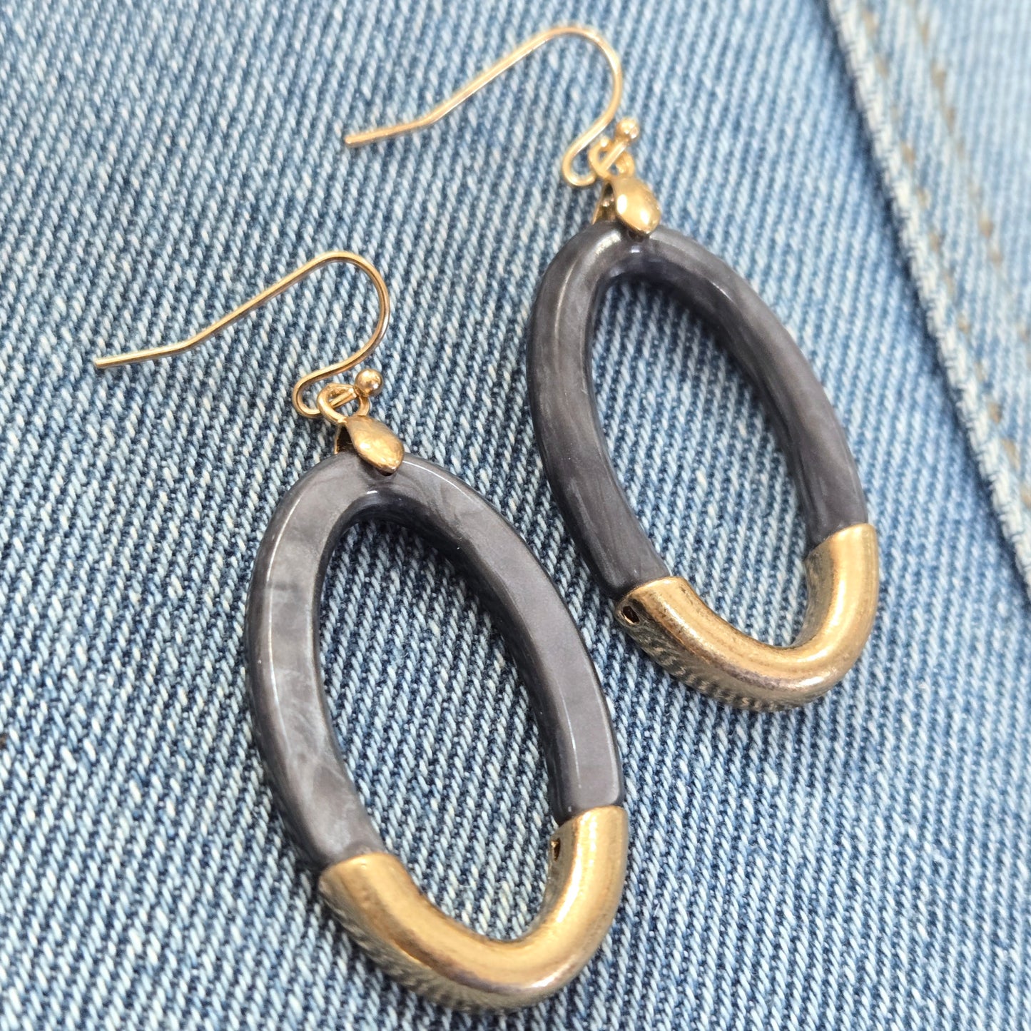 E1158 QE2048 Oval Shape Drop Dangle Hook Earrings
