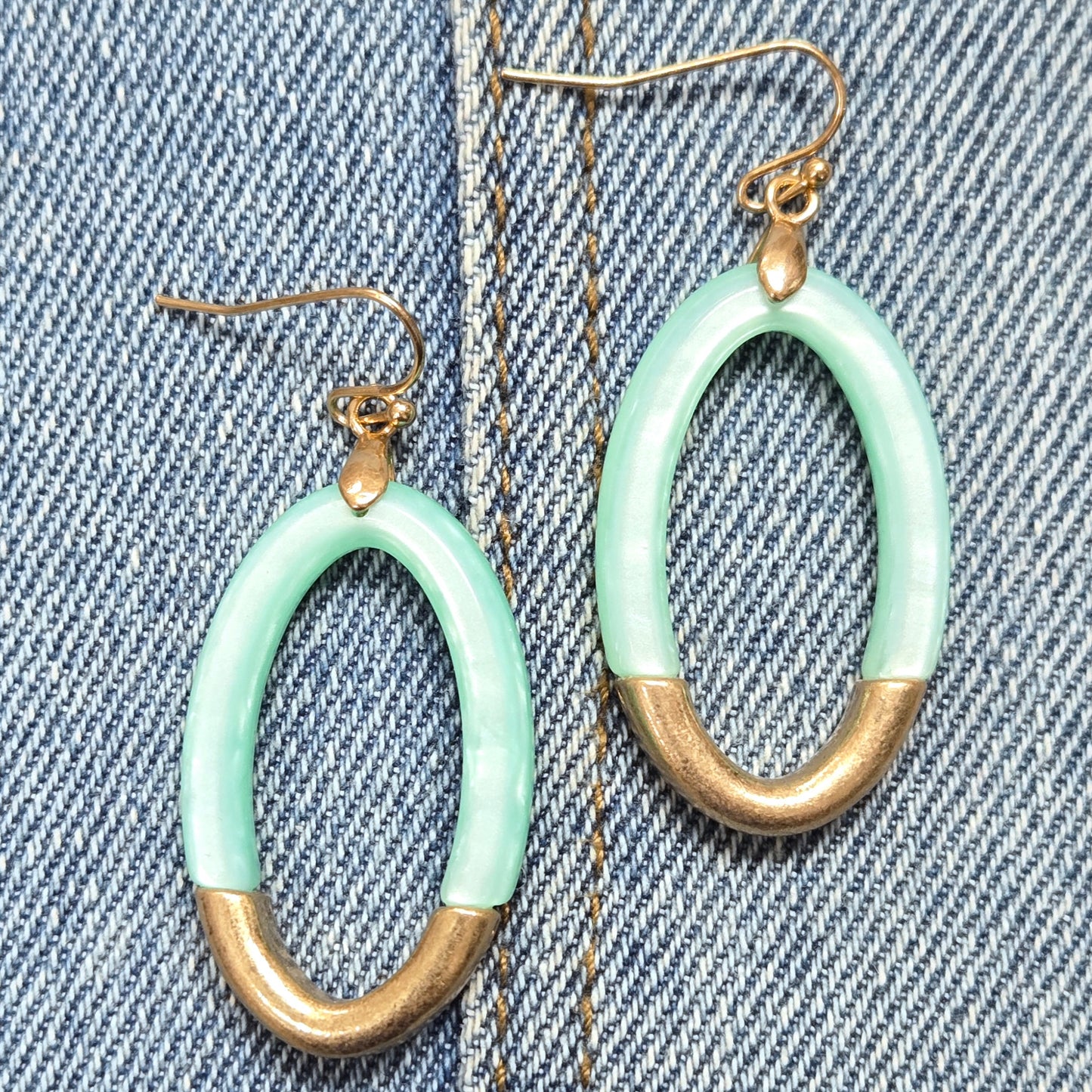 E1158 QE2048 Oval Shape Drop Dangle Hook Earrings