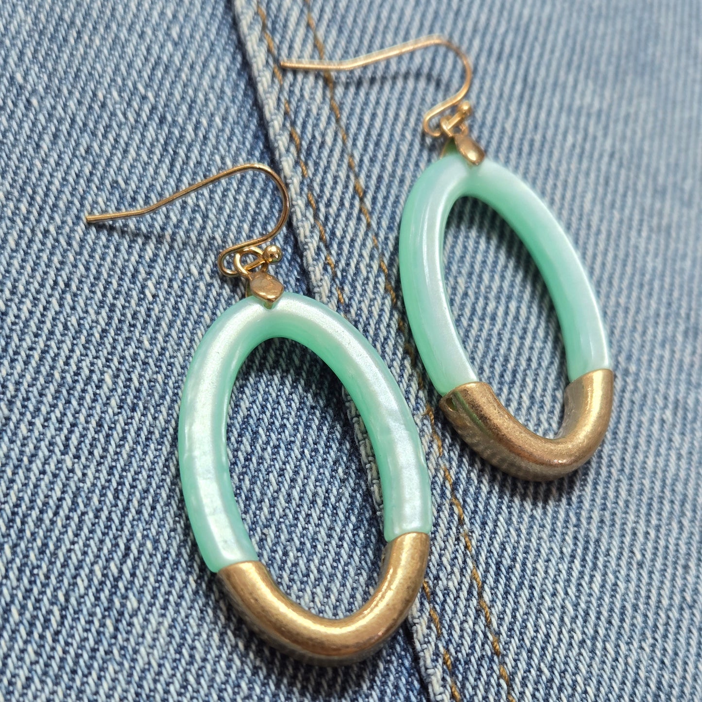 E1158 QE2048 Oval Shape Drop Dangle Hook Earrings