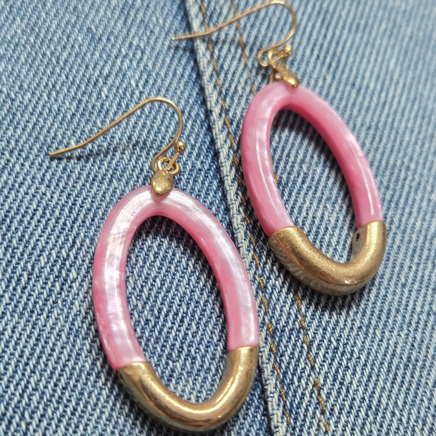E1158 QE2048 Oval Shape Drop Dangle Hook Earrings