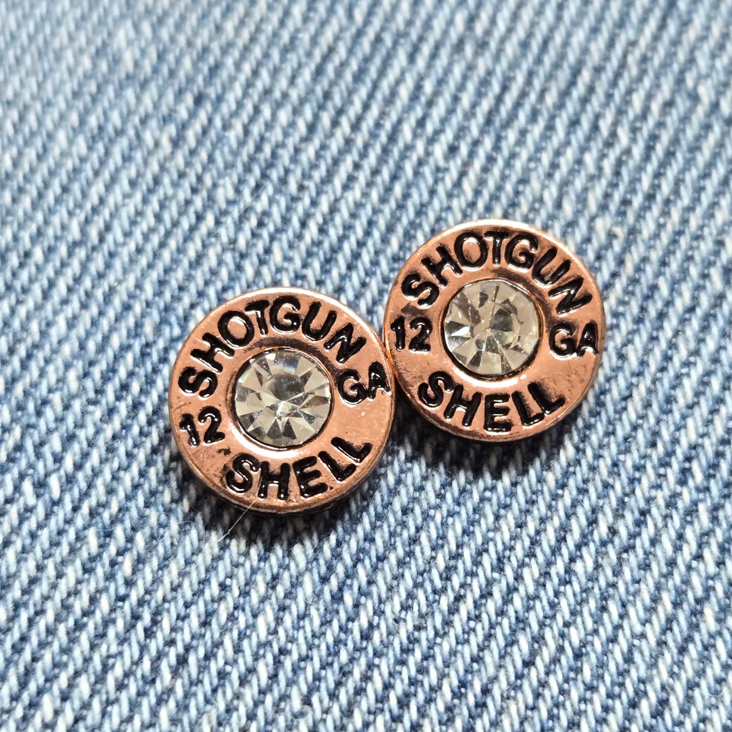 E1268 QE3081 Bullet Engraved Stud Earrings