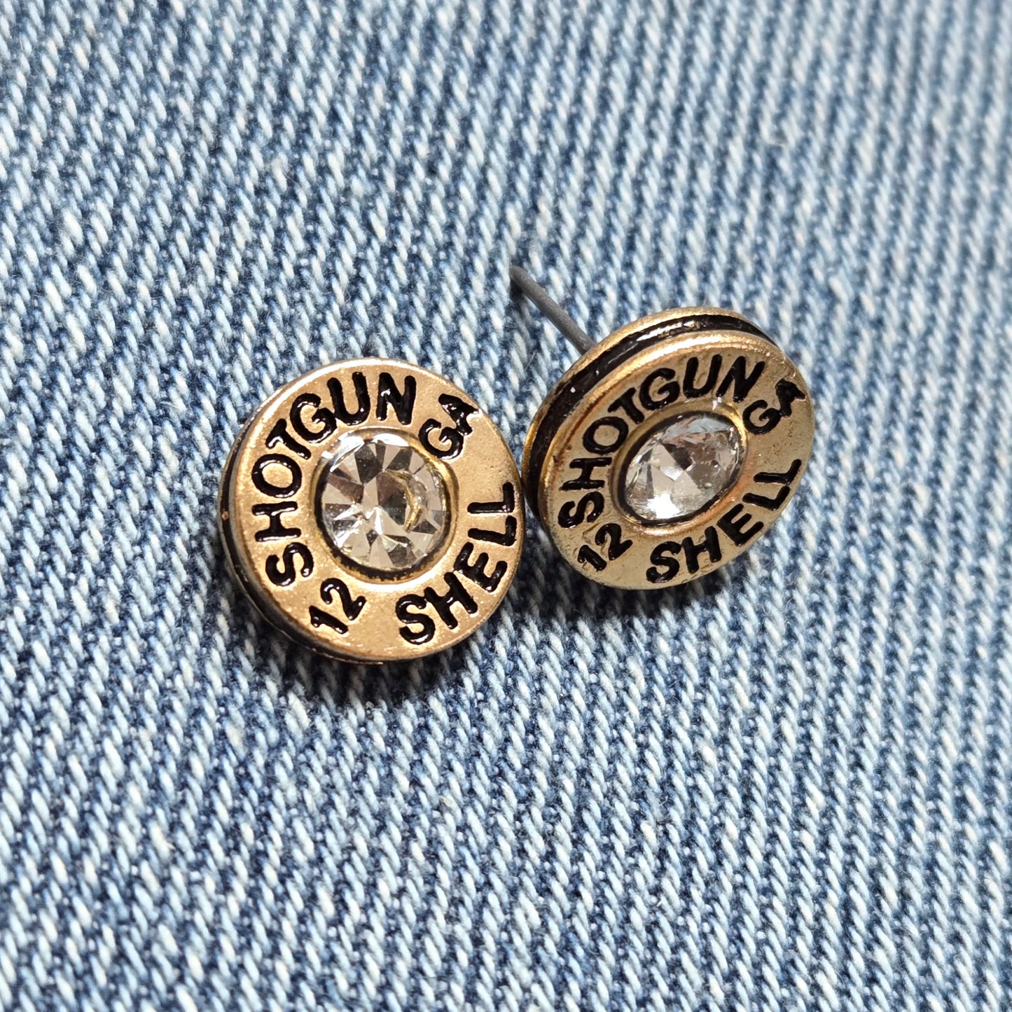 E1268 QE3081 Bullet Engraved Stud Earrings