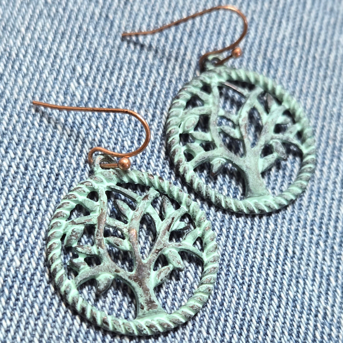 E1188 QE6783 Tree of Life design Drop Dangle Earrings