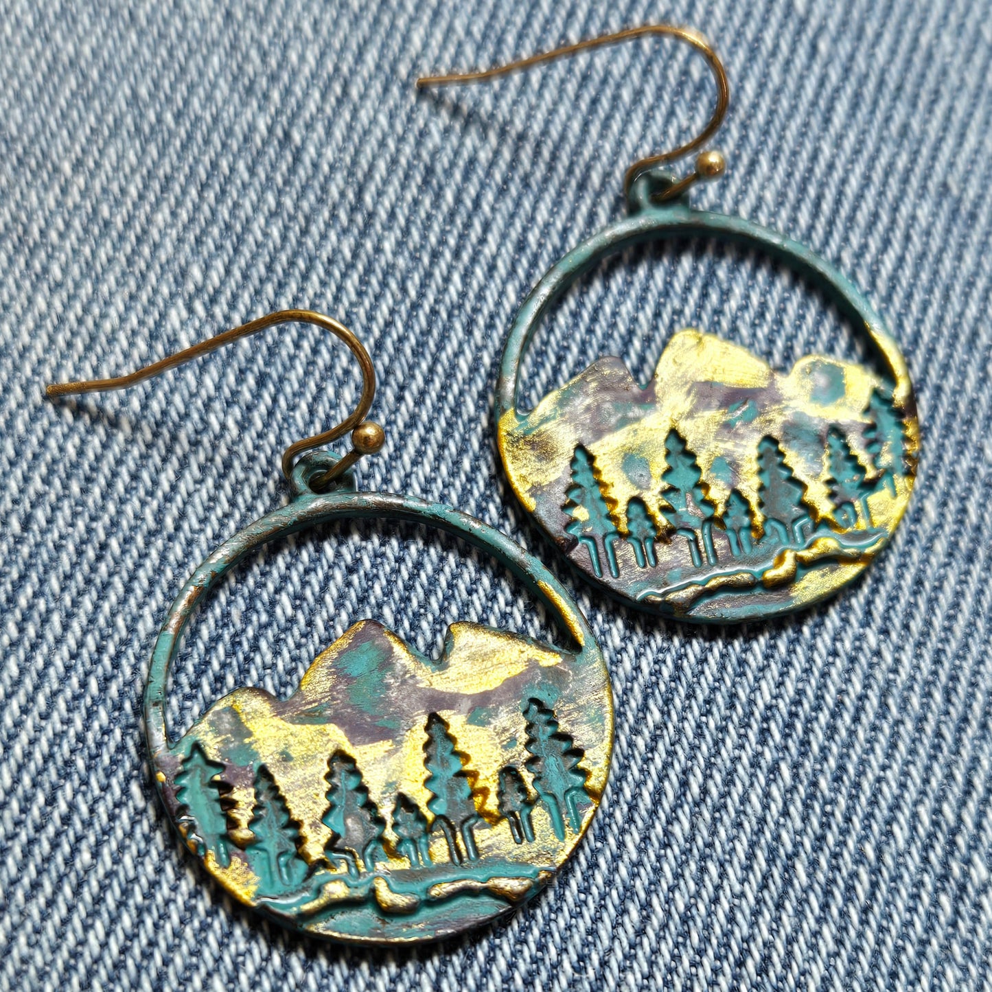 E1148 QE6970 Forrest Design Circle Drop Dangle Earrings
