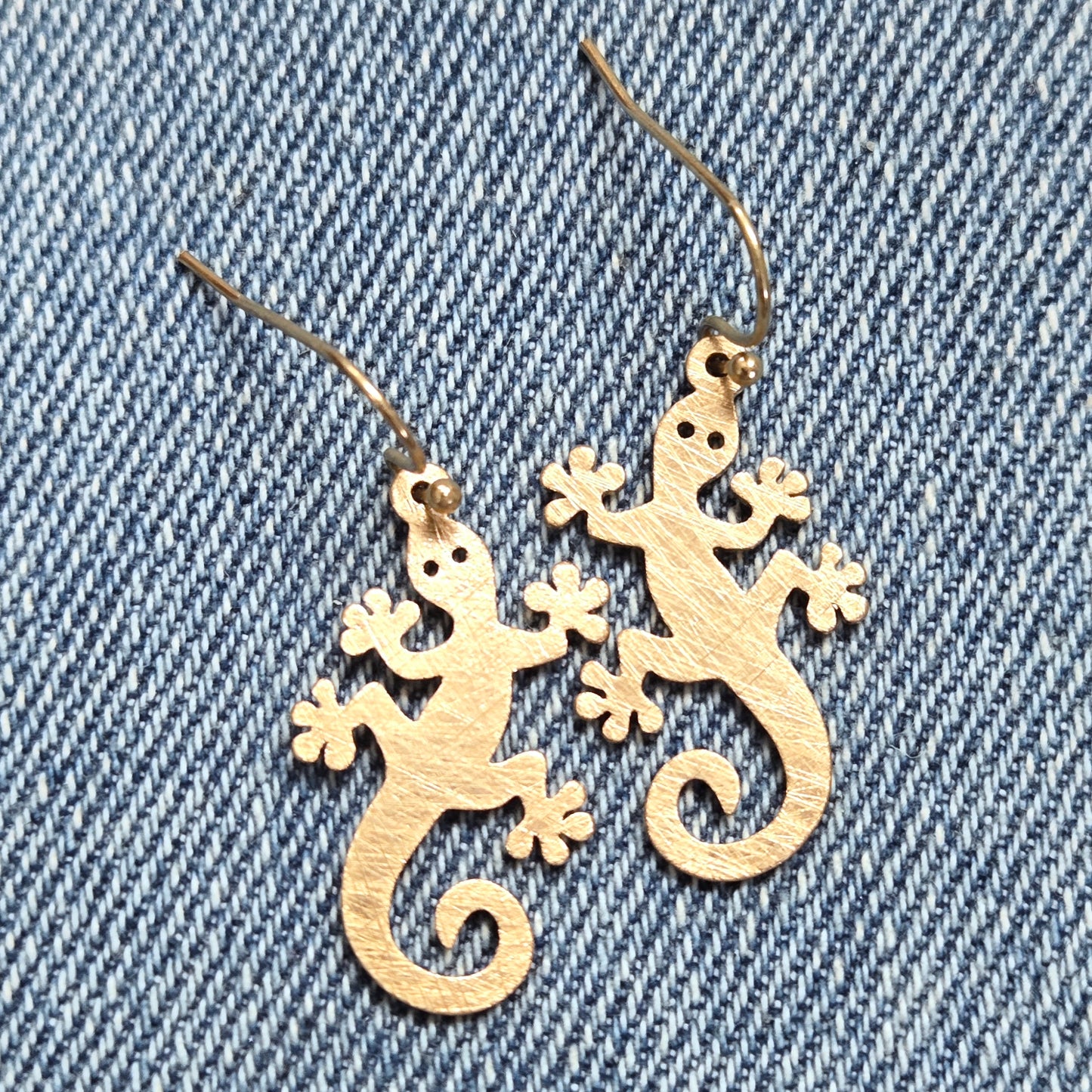 E1224 QE7704 Lizard Gecko Design Drop Dangle Earrings