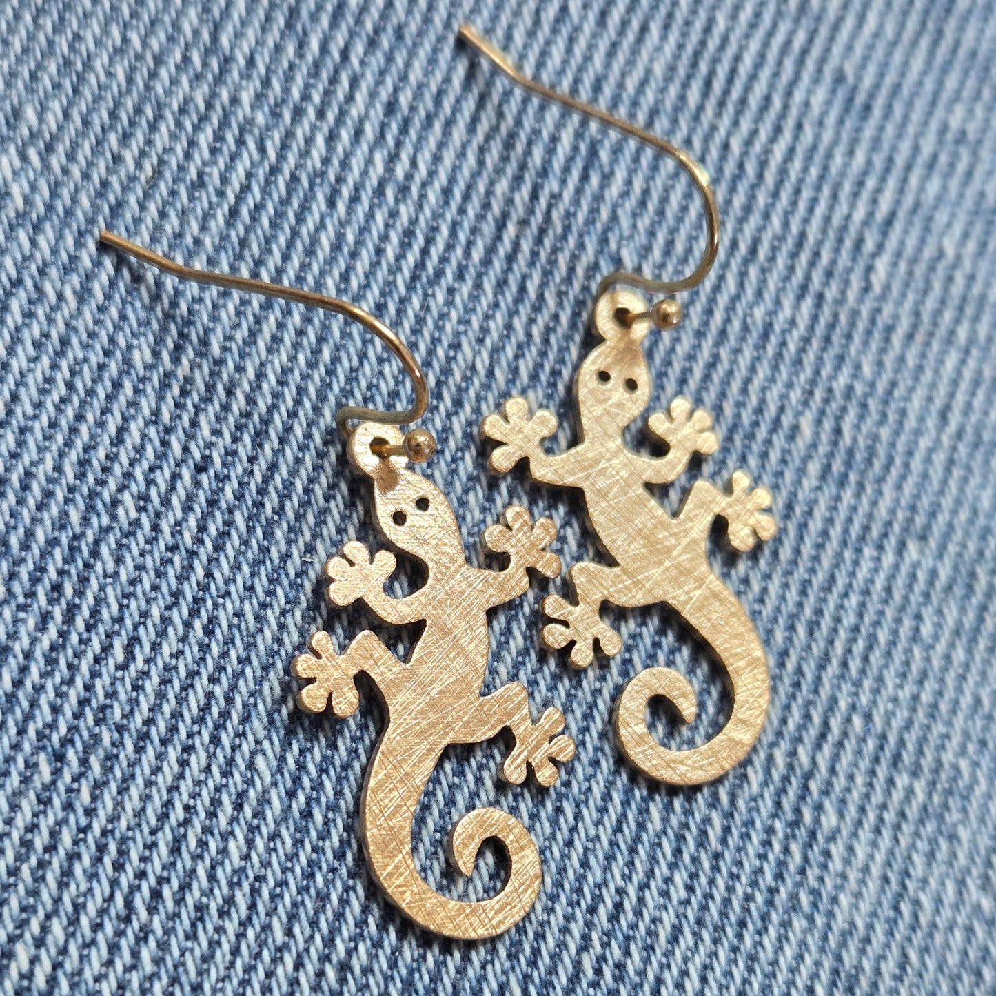 E1224 QE7704 Lizard Gecko Design Drop Dangle Earrings