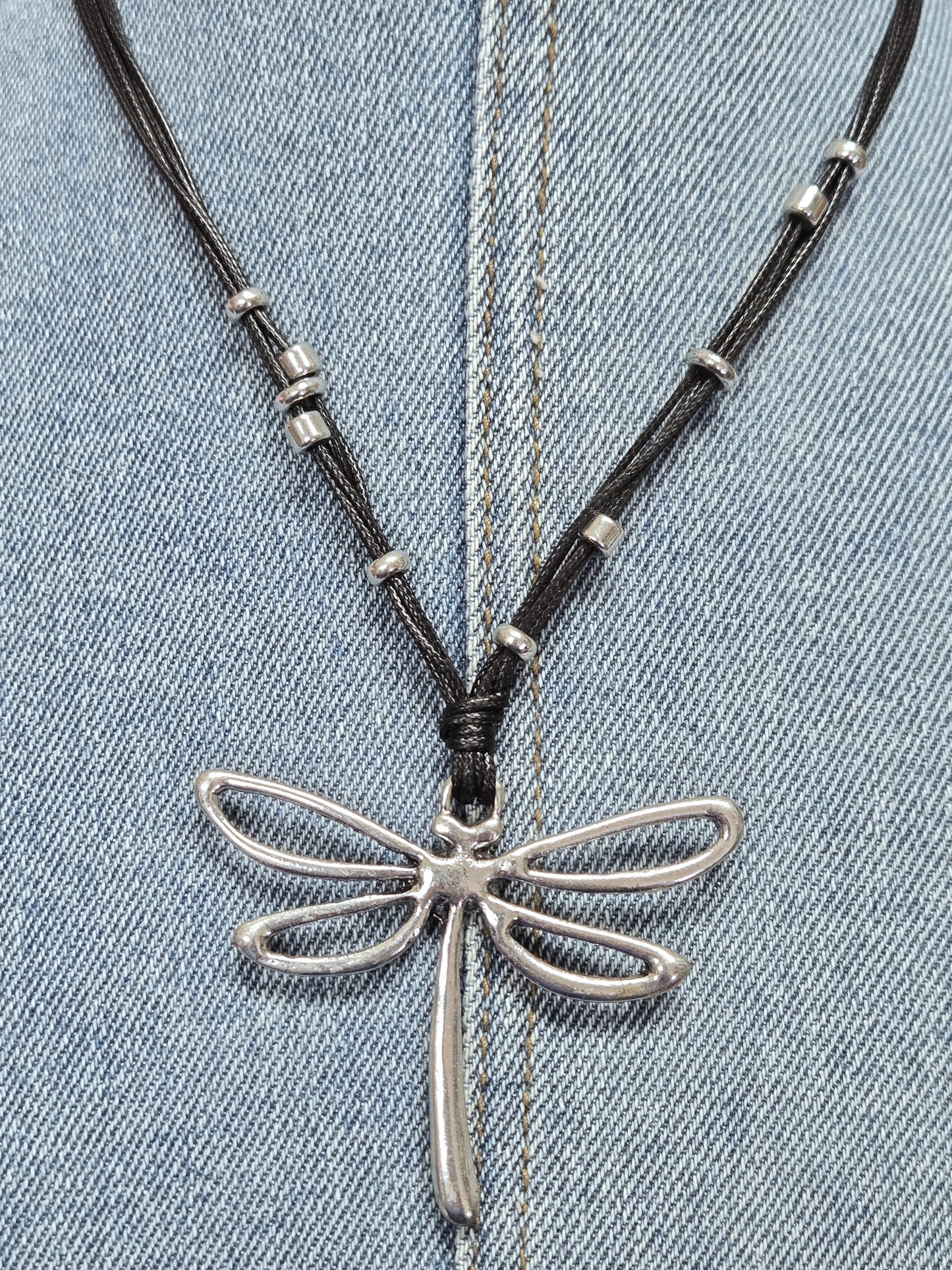 N0494 QNE14774 Animal Dragonfly Shape Pendant Necklace