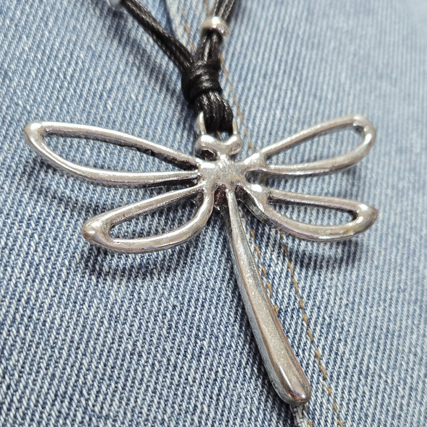 N0494 QNE14774 Animal Dragonfly Shape Pendant Necklace