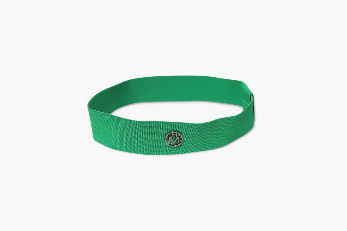 Green resistance band with a logo on a white background