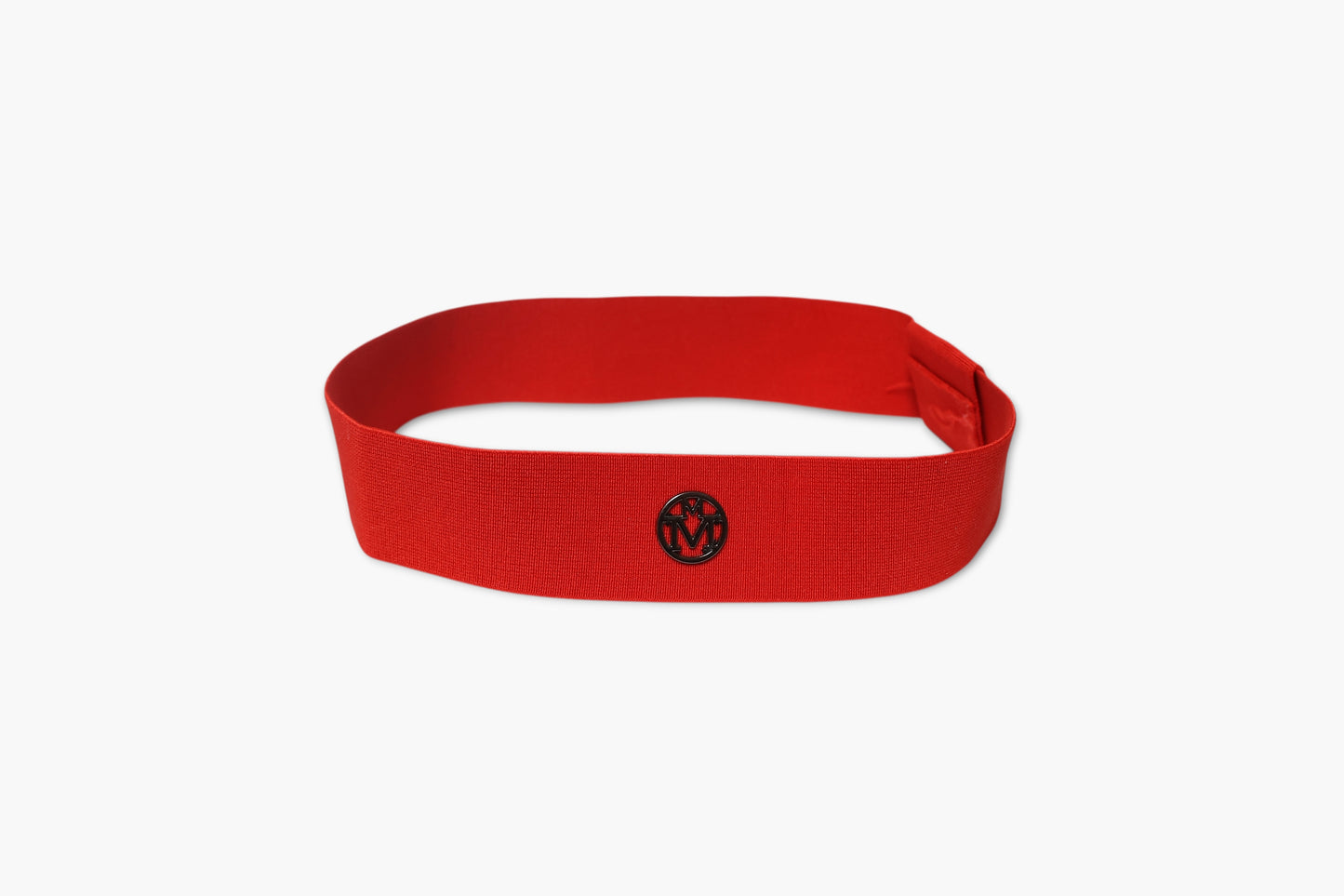 Red visor with a logo on a white background
