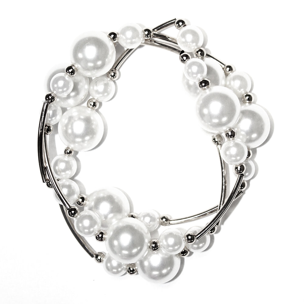 B0419 | Layered Pearl Bead Bracelet | TB9536