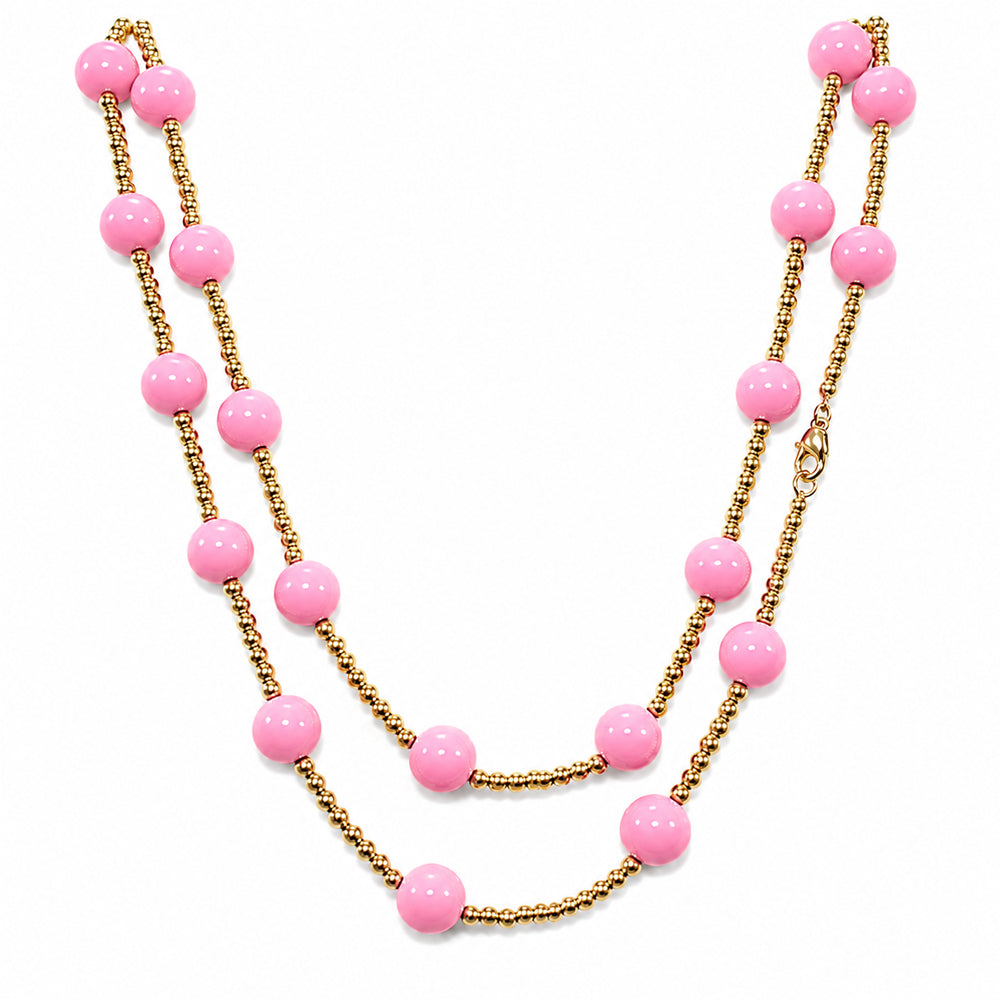 Double Layer Ball Beaded Necklace - N5295
