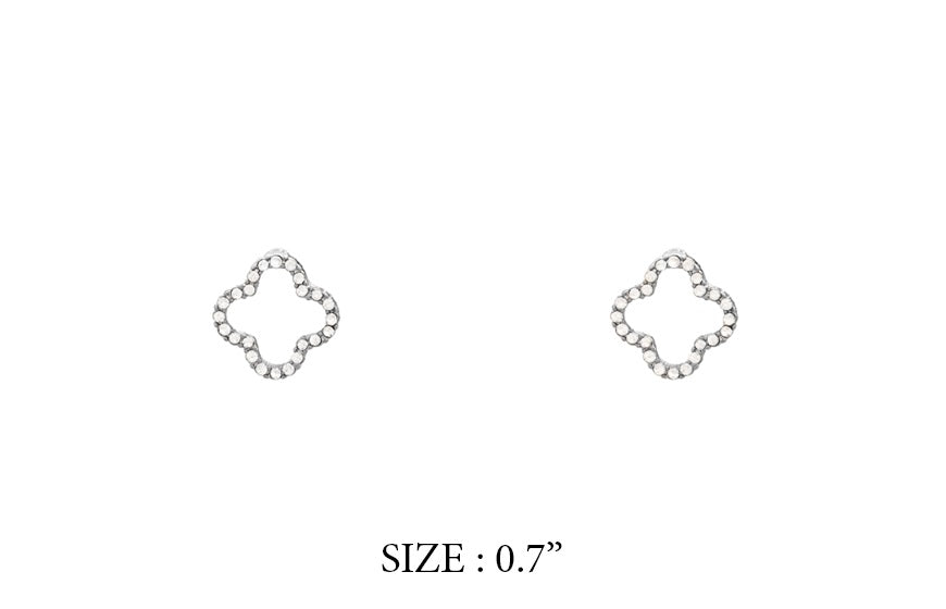 Pair of silver earrings with a size label 'SIZE: 0.7"' on a white background