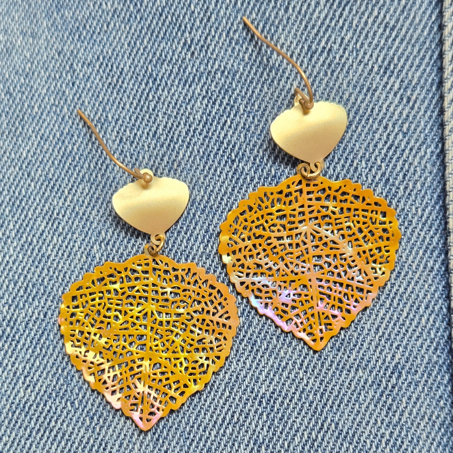 E1274 VER1095 Leaf Design Drop Dangle Earrings
