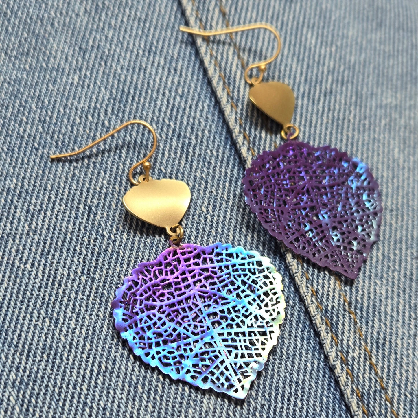 E1274 VER1095 Leaf Design Drop Dangle Earrings
