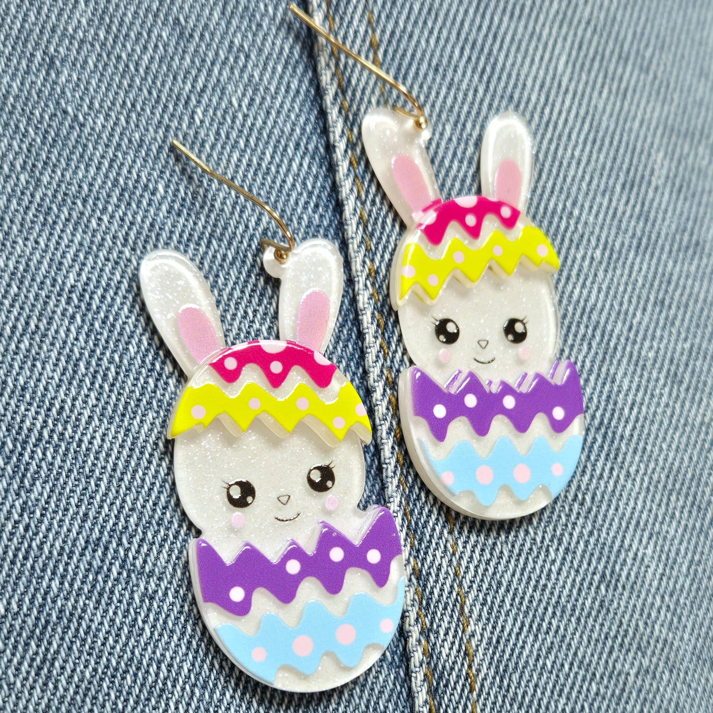 E1071 VER1180 Easter Bunny Design Drop Dangle Hook Earrings