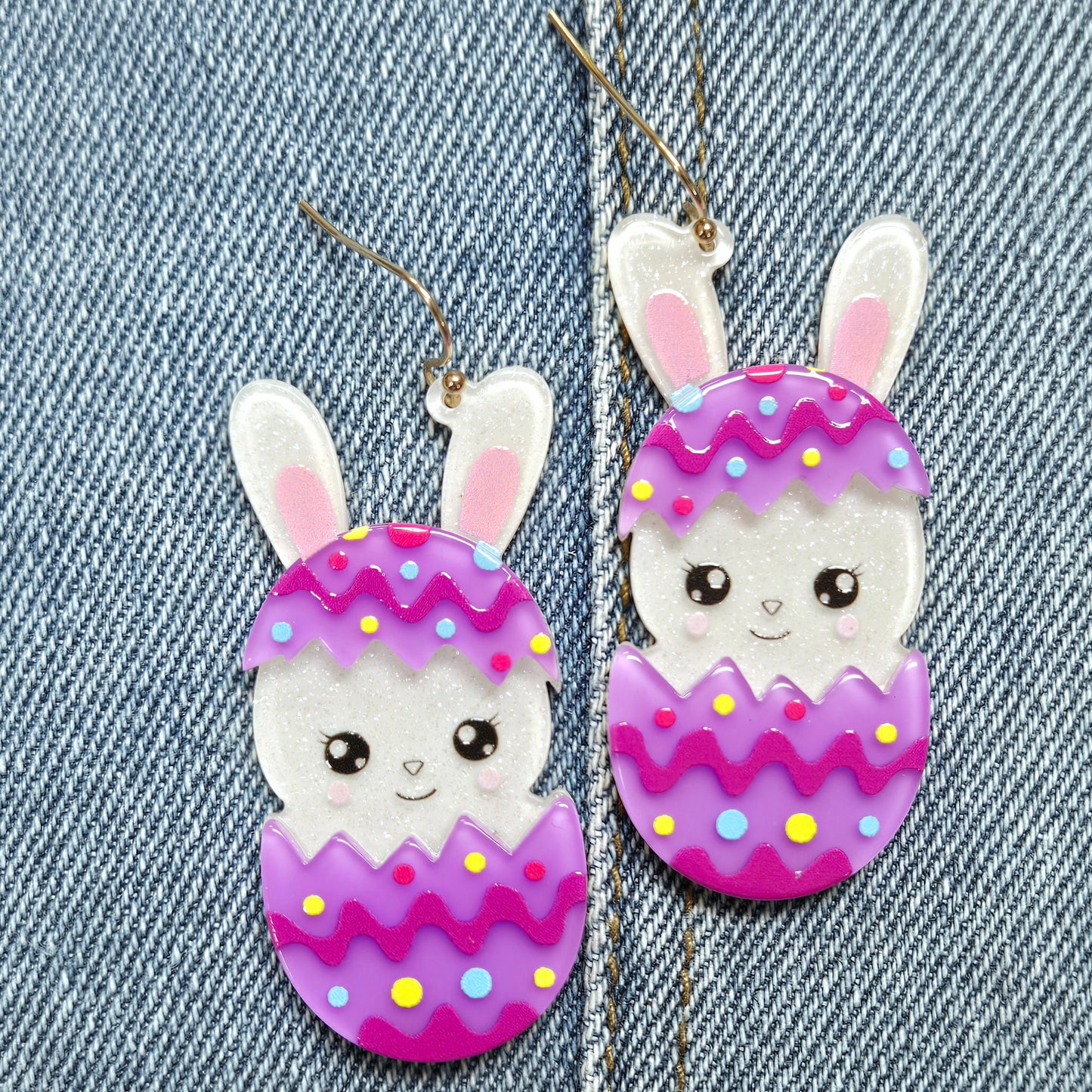 E1071 VER1180 Easter Bunny Design Drop Dangle Hook Earrings
