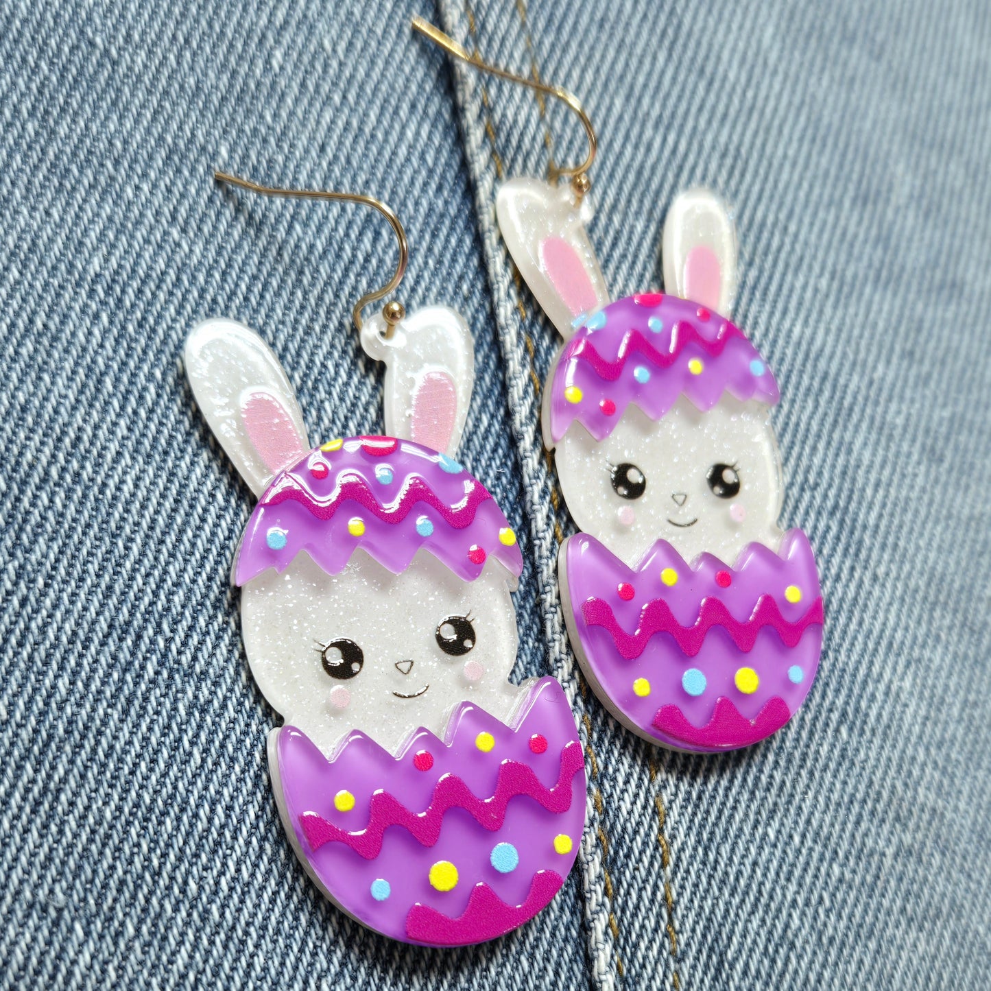 E1071 VER1180 Easter Bunny Design Drop Dangle Hook Earrings
