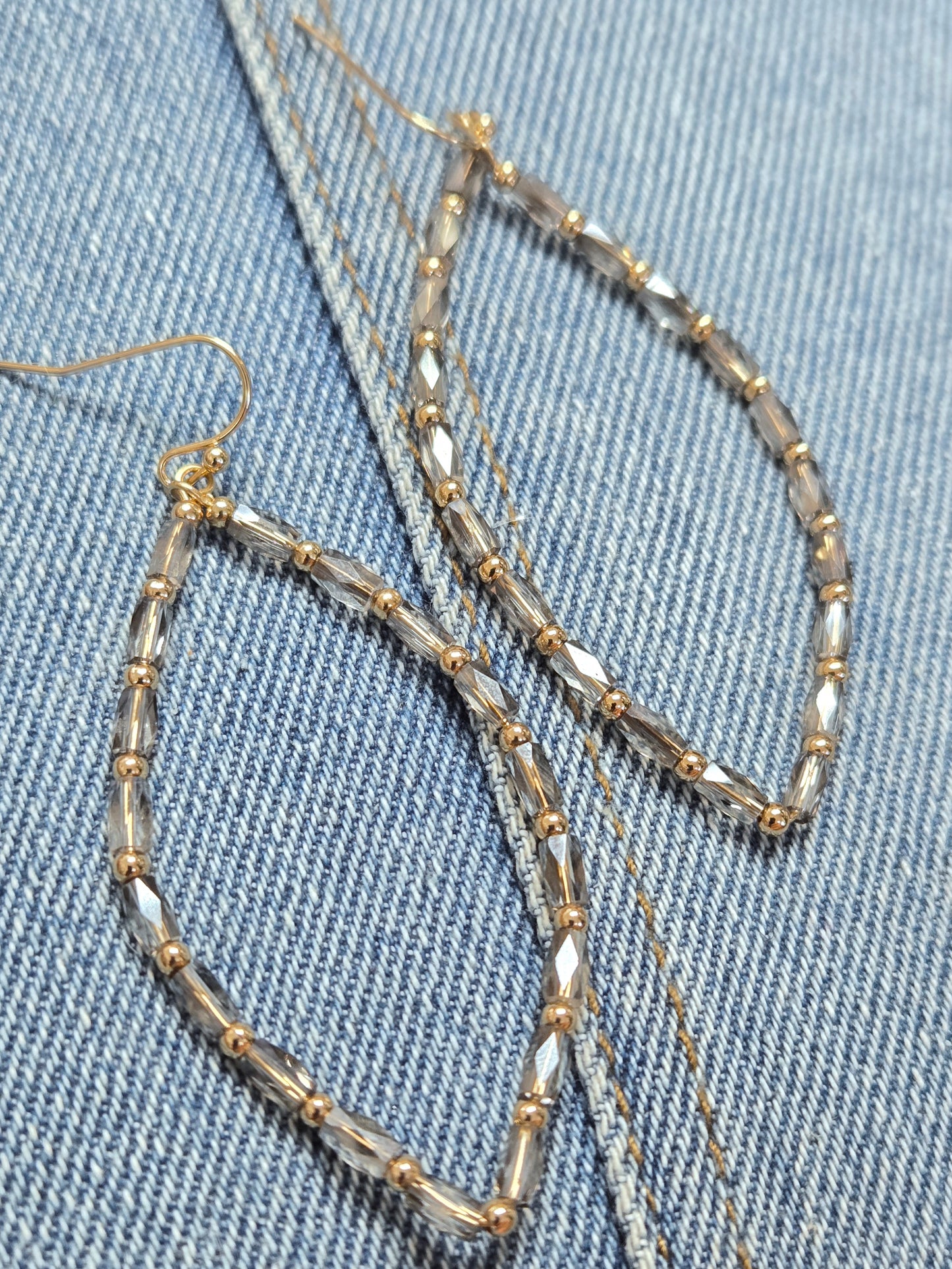 E1257 VER5724 Oval Drop Dangle Earrings