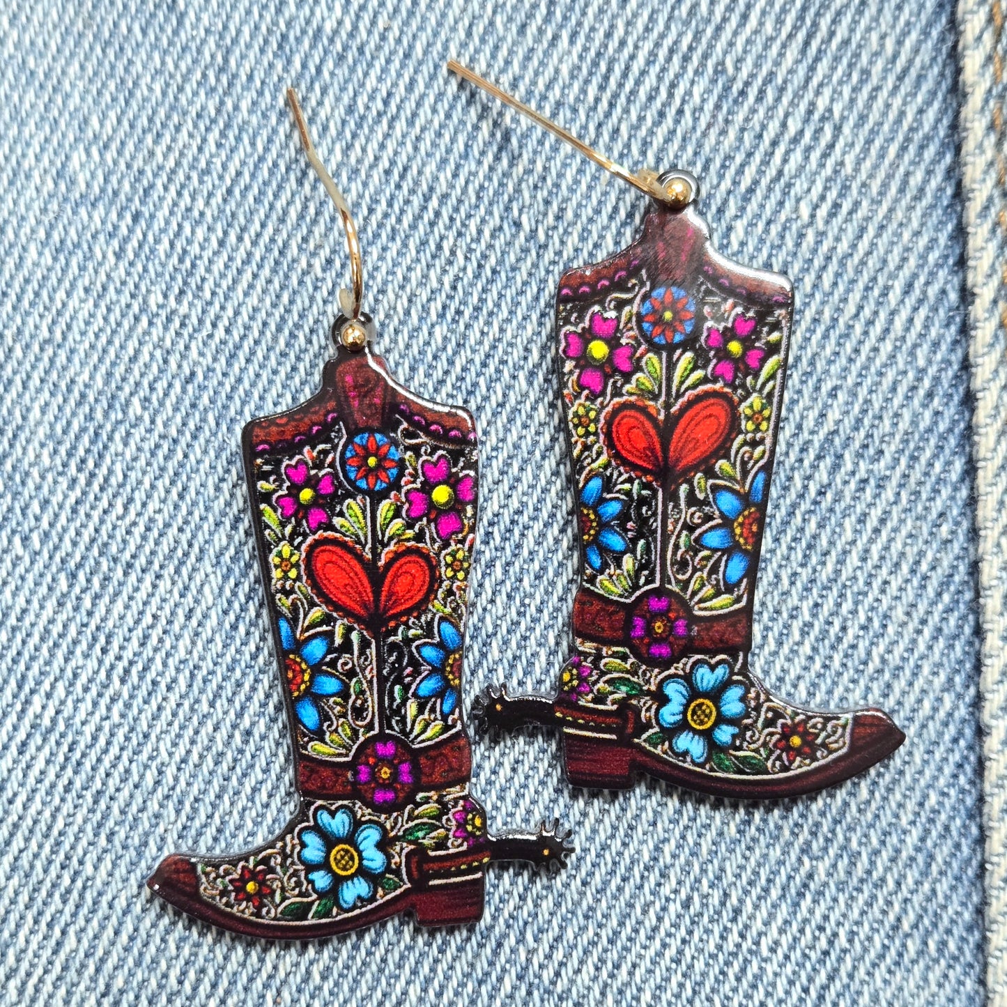 E1242 VER5774 Boots Drop Dangle Earrings
