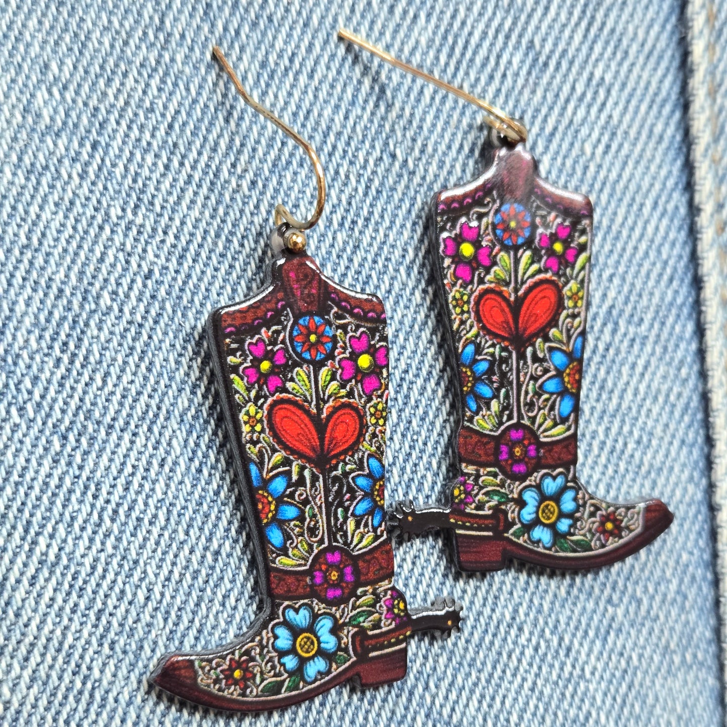 E1242 VER5774 Boots Drop Dangle Earrings