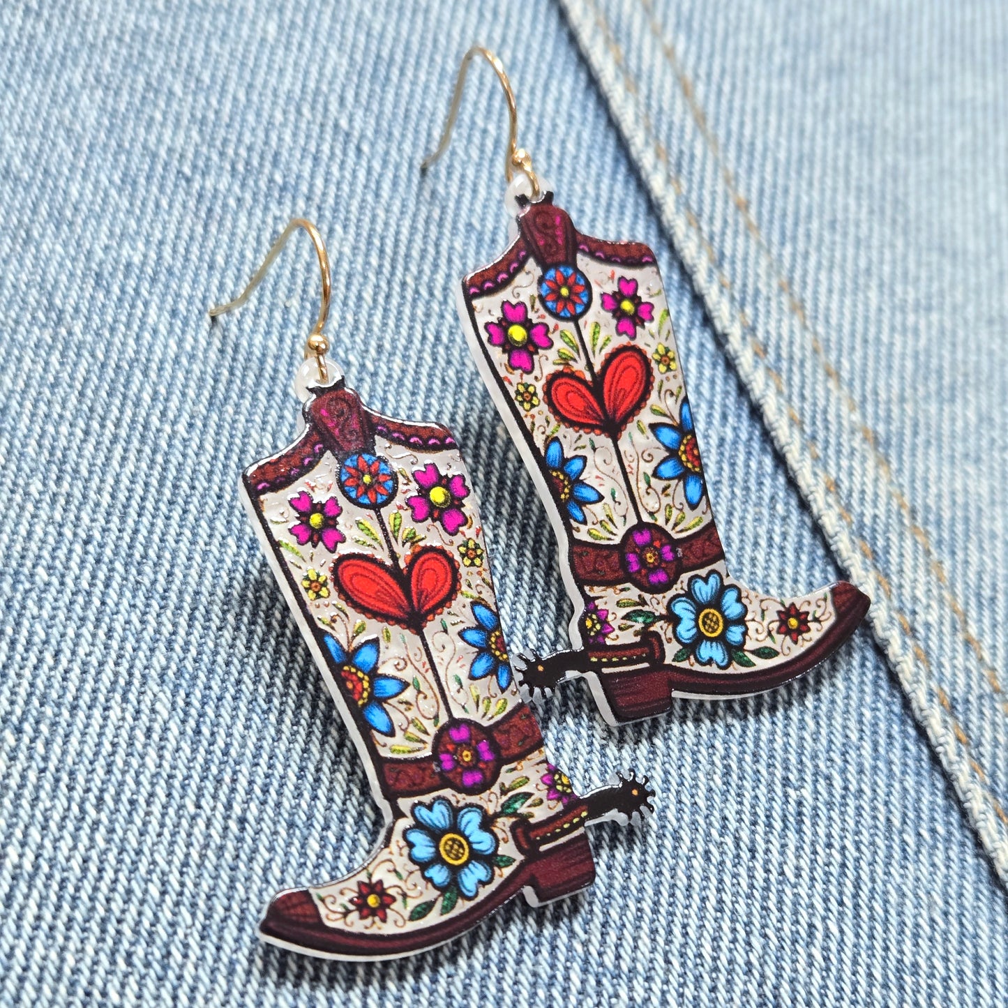 E1242 VER5774 Boots Drop Dangle Earrings