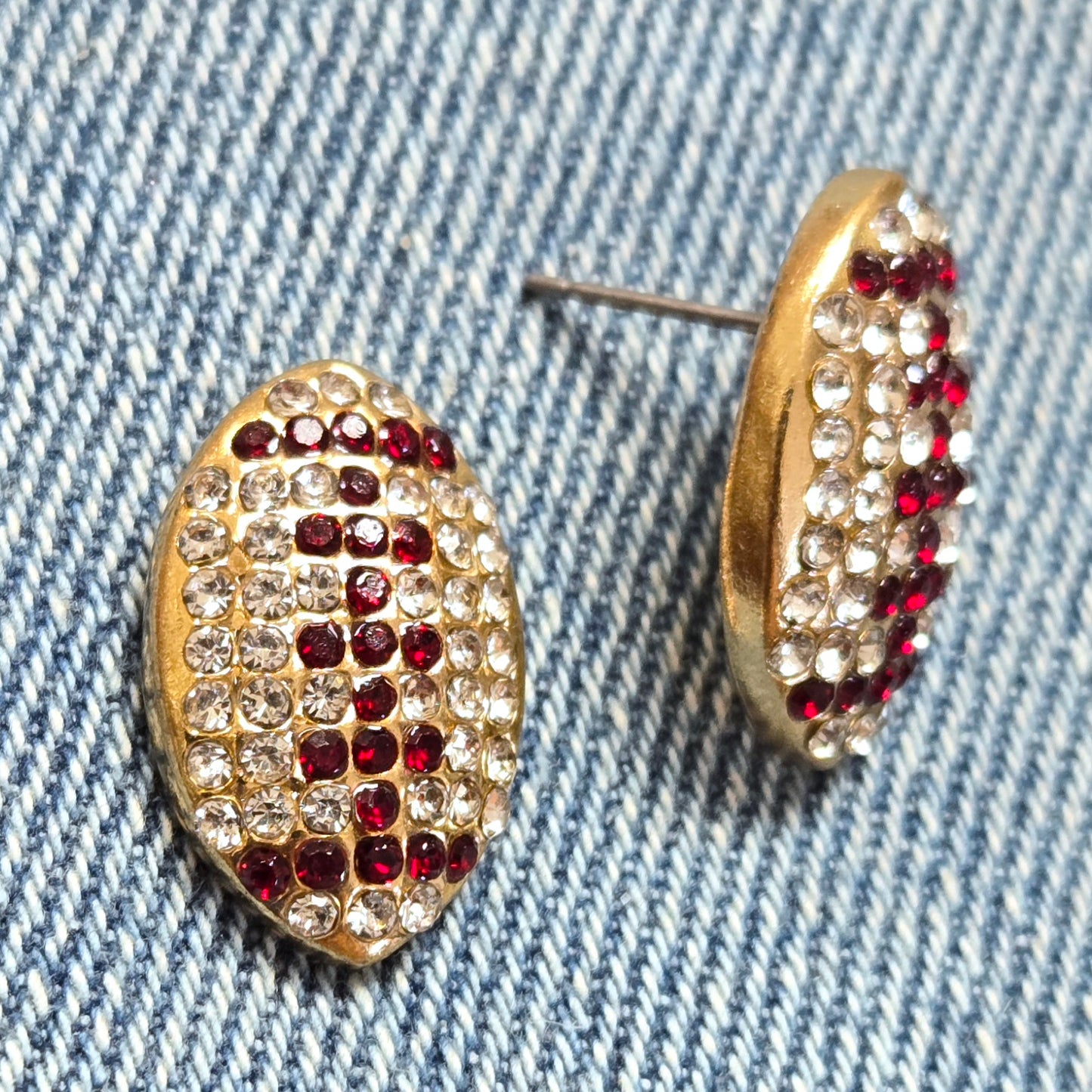 E1255 VER6078 Foot Ball Design Stud Earrings