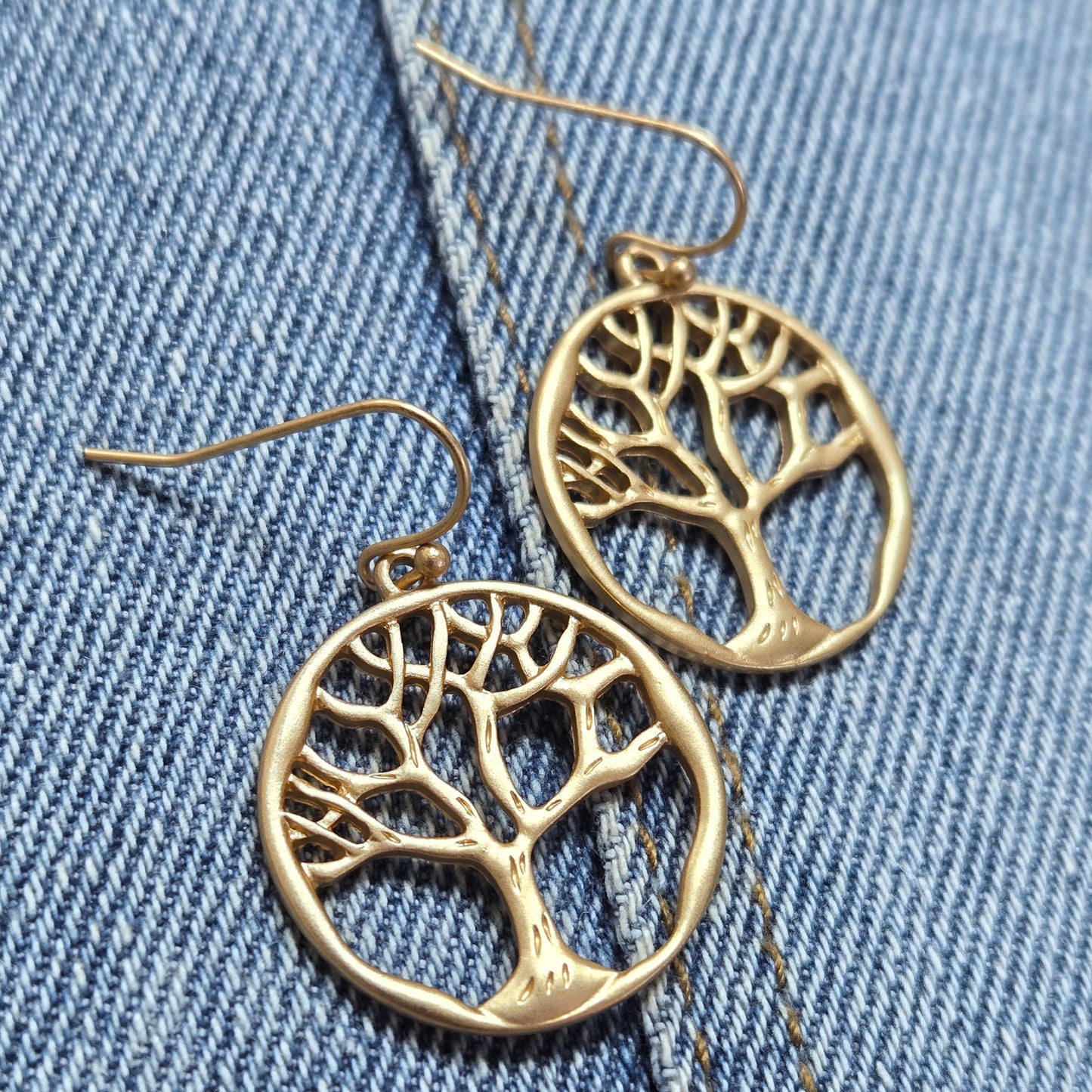 E1244 VER6162 Tree of Life Design Drop Dangle Earrings