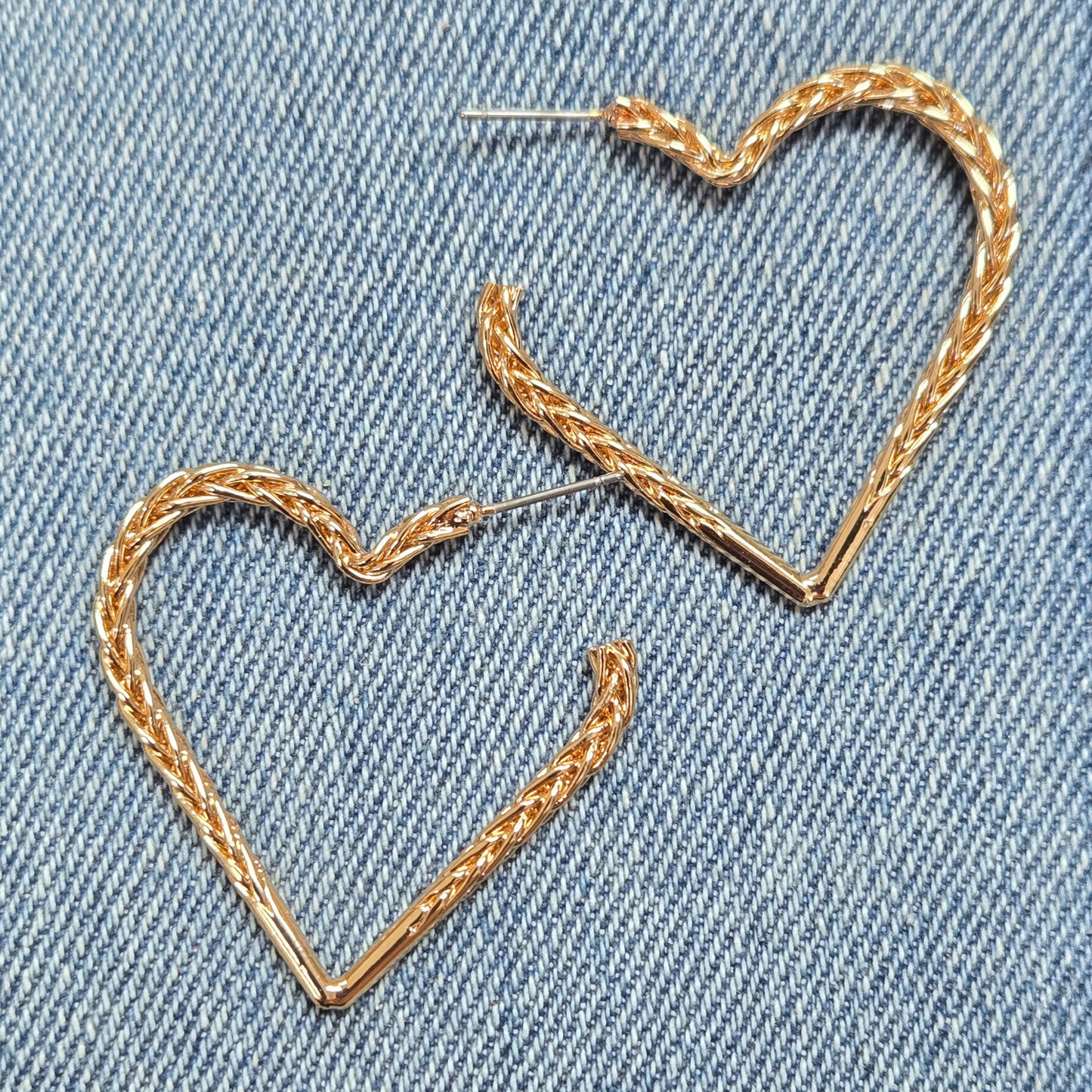 E1374 YE2184 Drop Post Hoop Earrings
