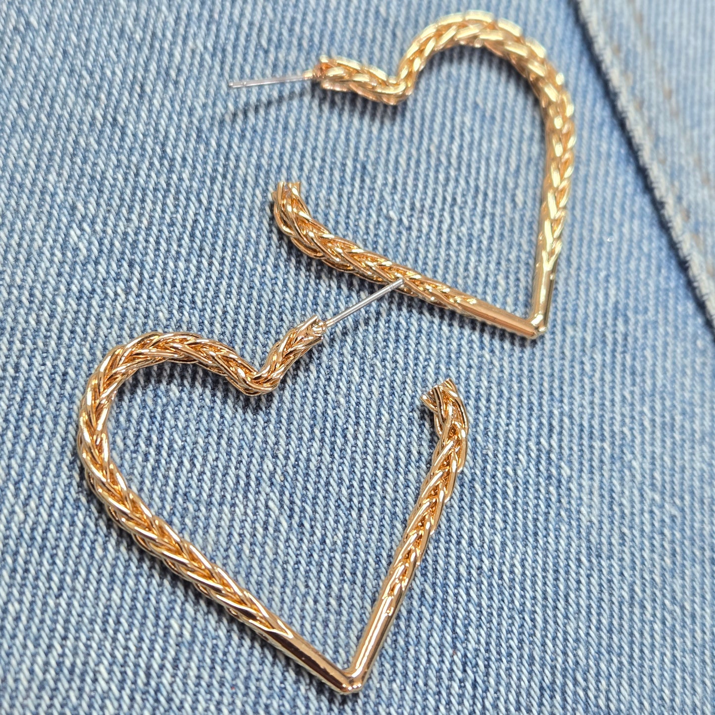 E1374 YE2184 Drop Post Hoop Earrings