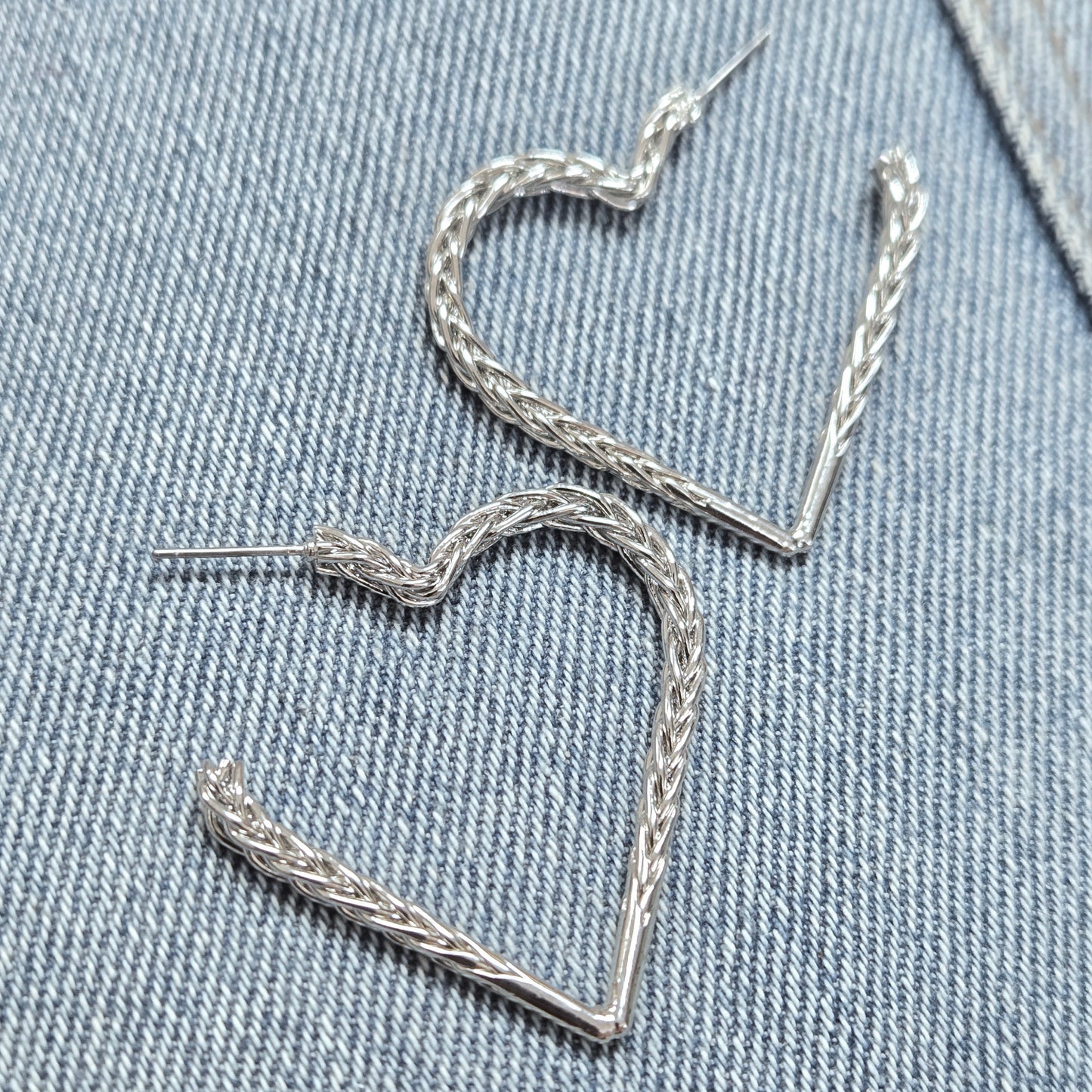 E1374 YE2184 Drop Post Hoop Earrings