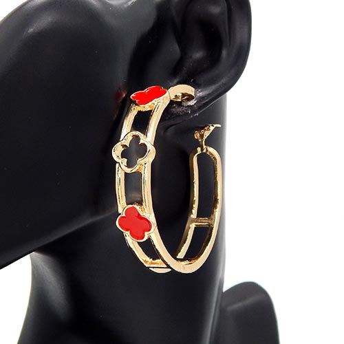 Floral Detail Hoop Earrings | E0576