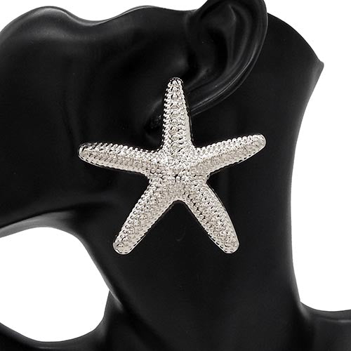E1133 YE3569 Sea Life Starfish Design Drop Post Earrings