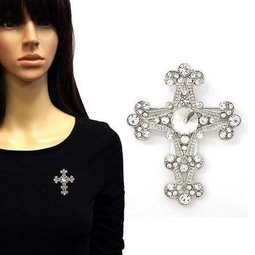 BR0092 YM2139 Cross Brooch