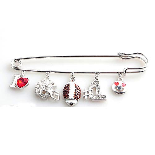 BR0188 YM2181 Football Charms Safety Pin Brooch