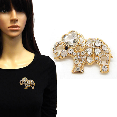 BR0434 | Crystal Elephant Brooch | YM2221