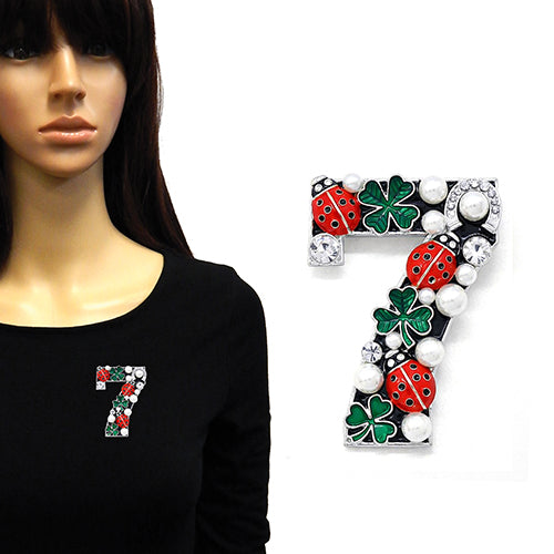 BR0436 | Lucky Number Seven Brooch | YM2230