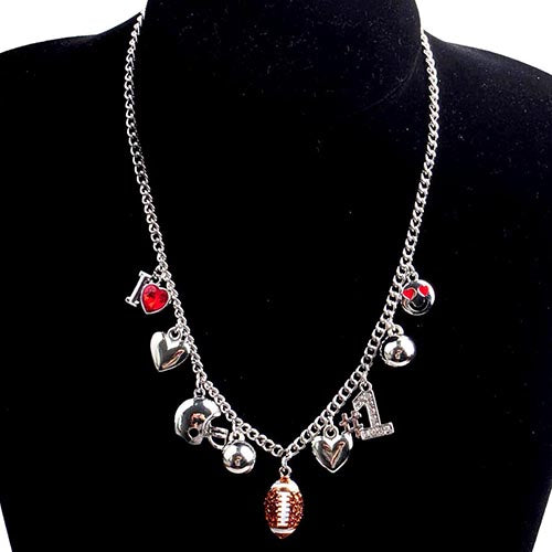 N0545 YN3752 Football Charms Dangling Necklace