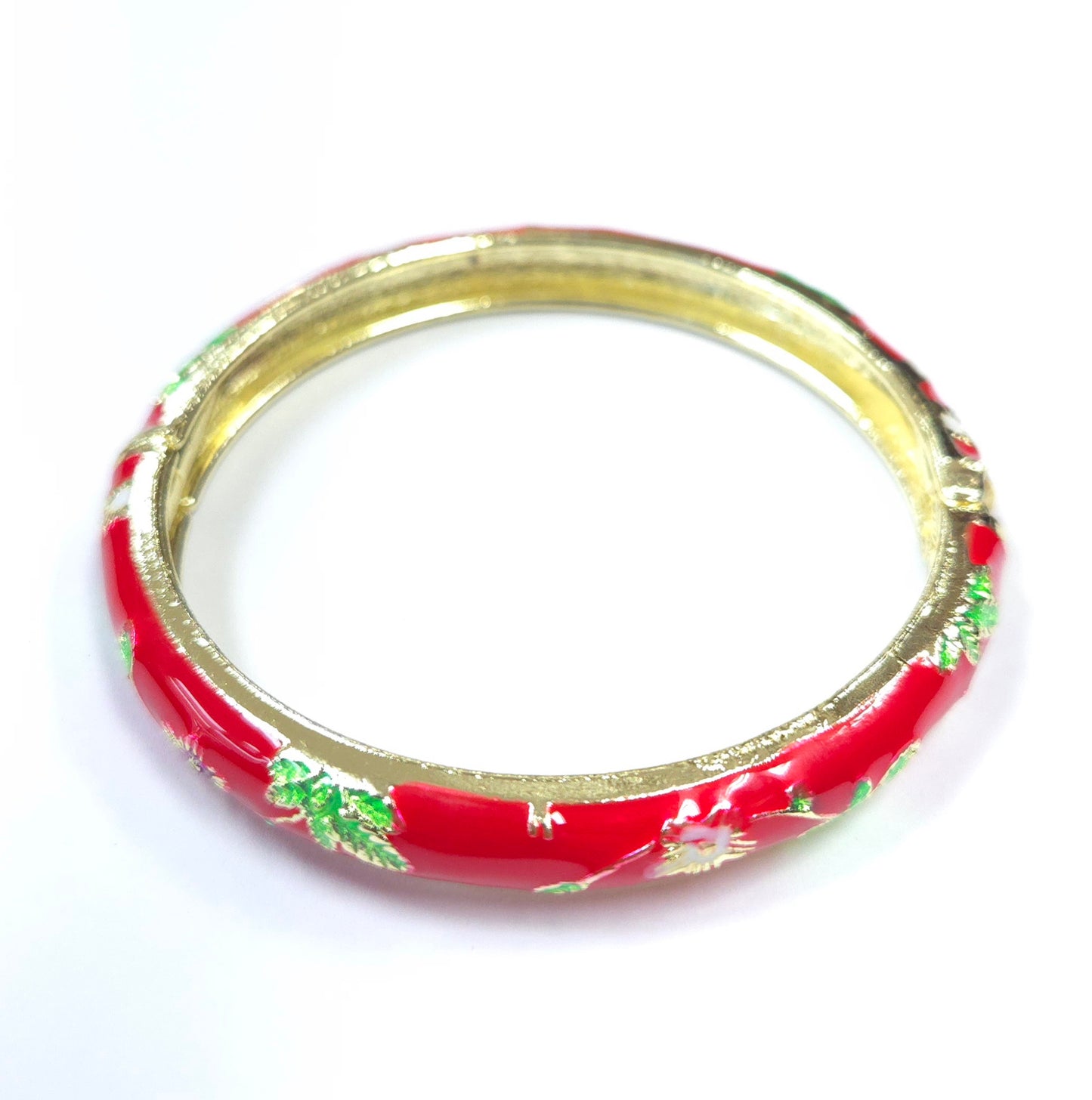Red and gold bangle on a white background